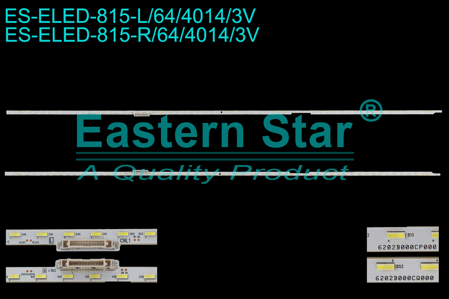 ES-ELED-815 ELED/EDGE TV backlight use for 58'' Panasonic TX-58EX700B TX58DXU701 6202B000CQ000 R-TYPE 6202B000CP000 L-TYPE LED STRIPS(2)