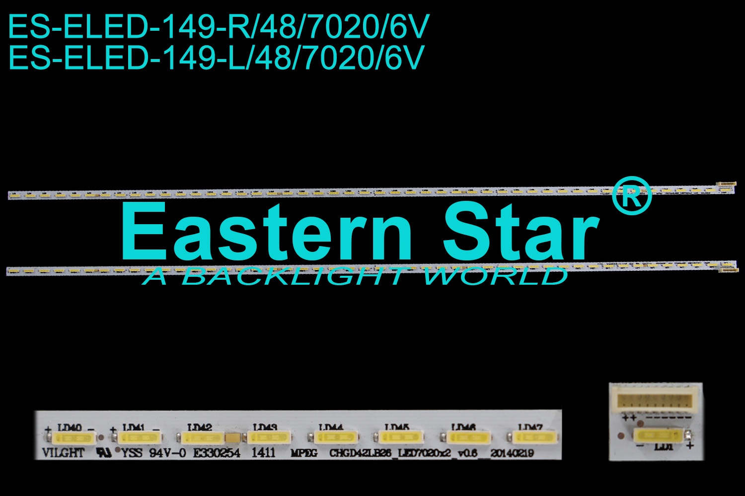 ES-ELED-149 ELED/EDGE TV backlight use for Changhong 42'' 48LEDs CHGD42LB25/6 LED7020X2_v0.6__20140219/94V-0 E330254 1410/1 led strips(2)