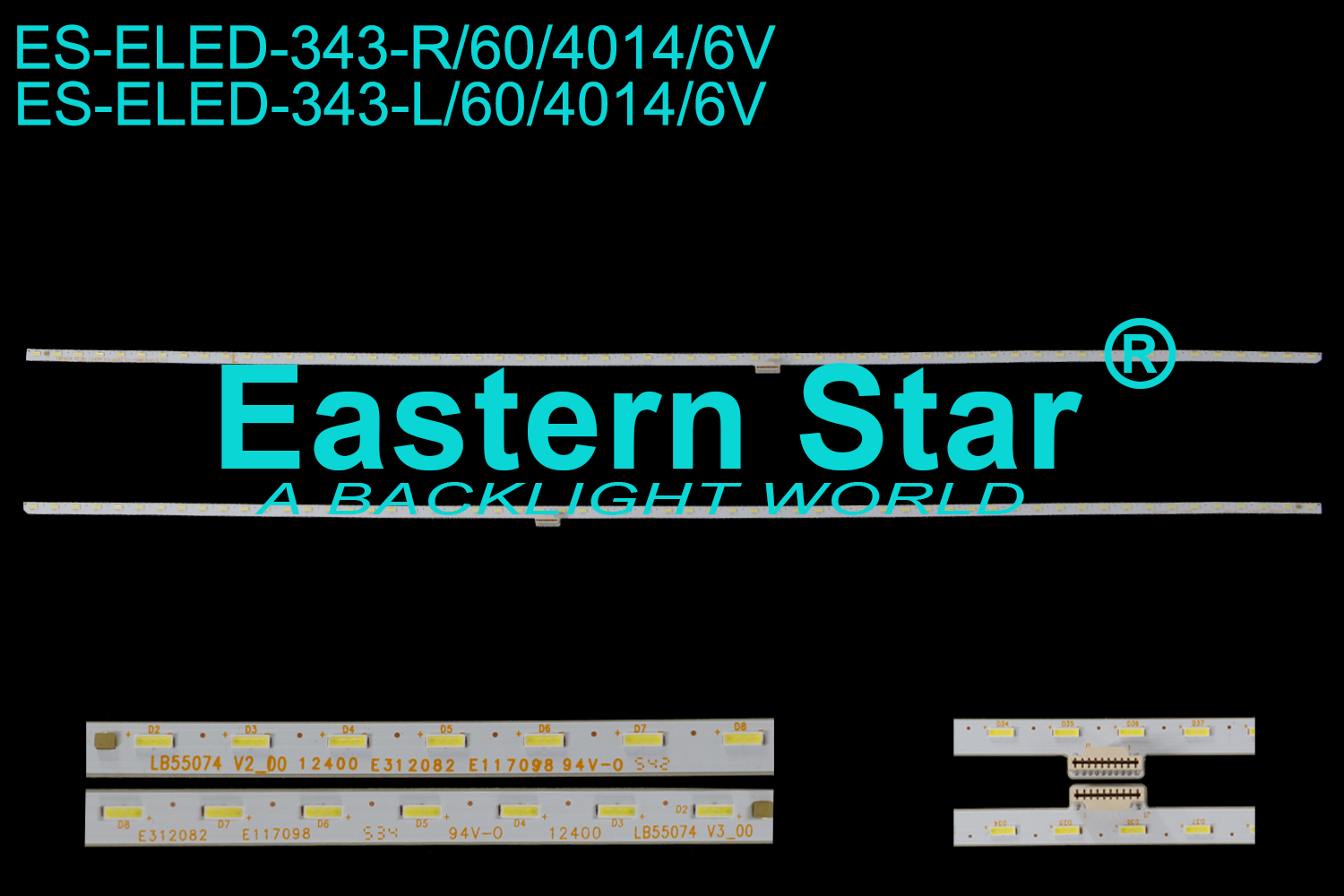 ES-ELED-343 ELED/EDGE TV backlight use for 55''  Sony KD-55SD8505  LB55074 V2_00  LB55074 V3_00 ，LB55074 V3_01  LB55074 V1_01 ，LB55074 V0_01  LB55074 V2_01 LED STRIPS(2)