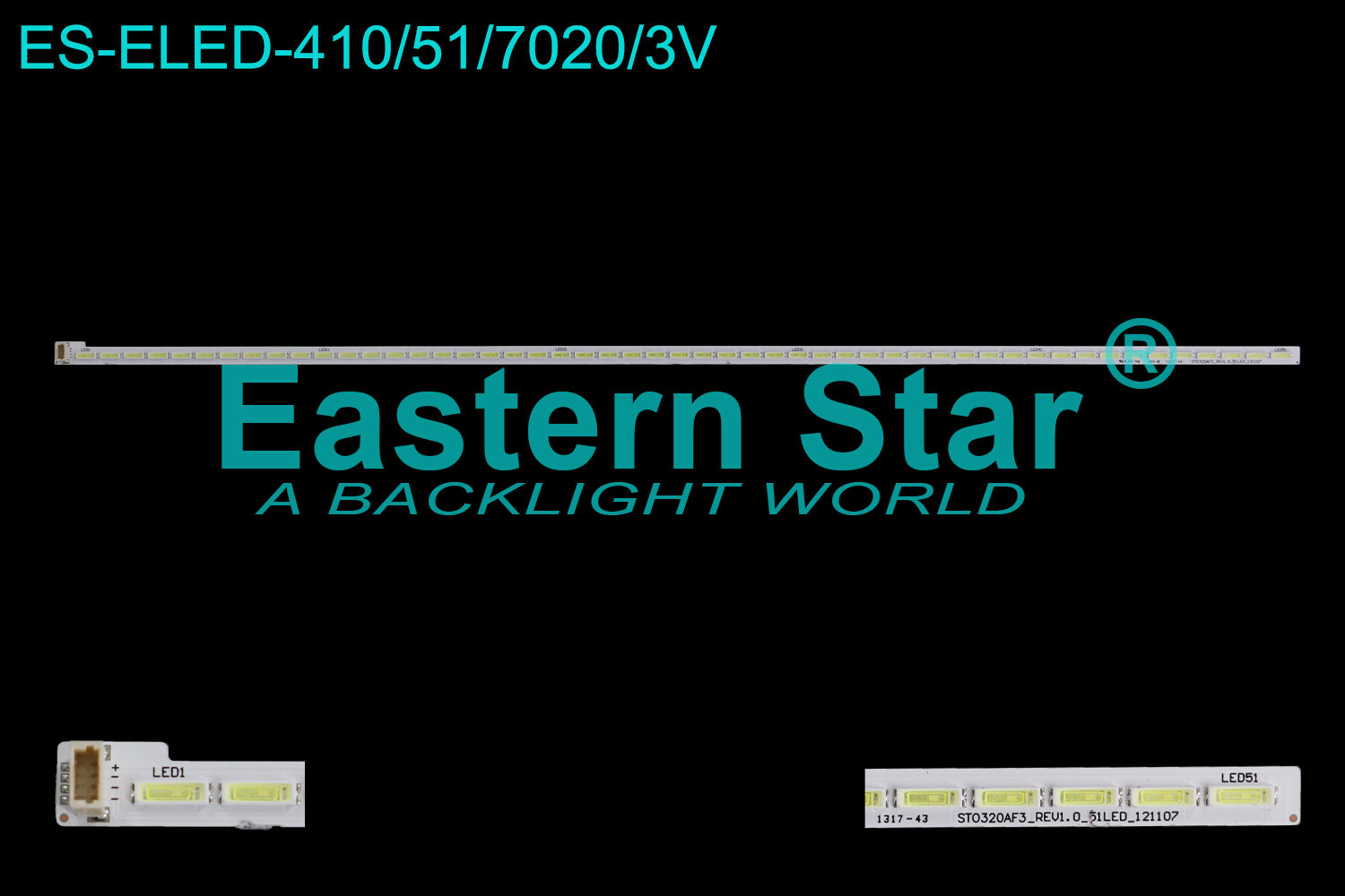 ES-ELED-410 ELED/EDGE TV backlight use for 32'' VIZIO STO320AF3_REV1.0_51LED_121107  LED STRIPS(/)