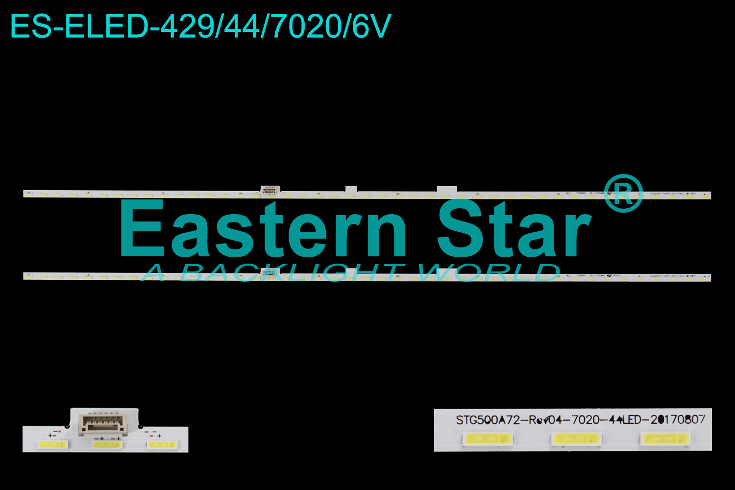 ES-ELED-429 ELED/EDGE TV backlight use for 50'' Sharp LC-50UA6800X STG500A72-REV04-7020-44LED-20170807 LED STRIPS(2)