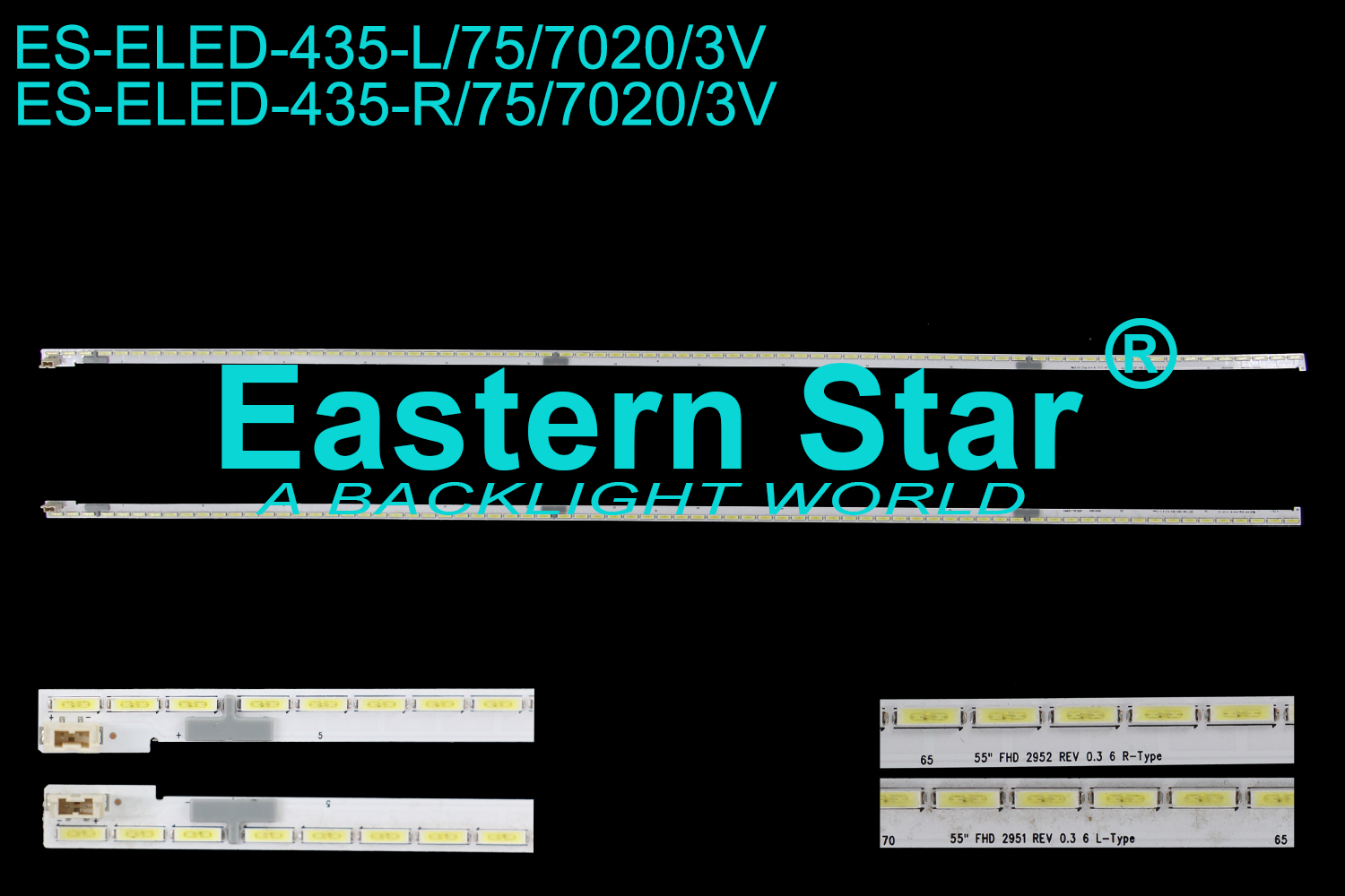 ES-ELED-435 ELED/EDGE TV backlight use for 55'' Lg 55" FHD 2952 REV 0.3 6 L/R-Type LED STRIPS(2）
