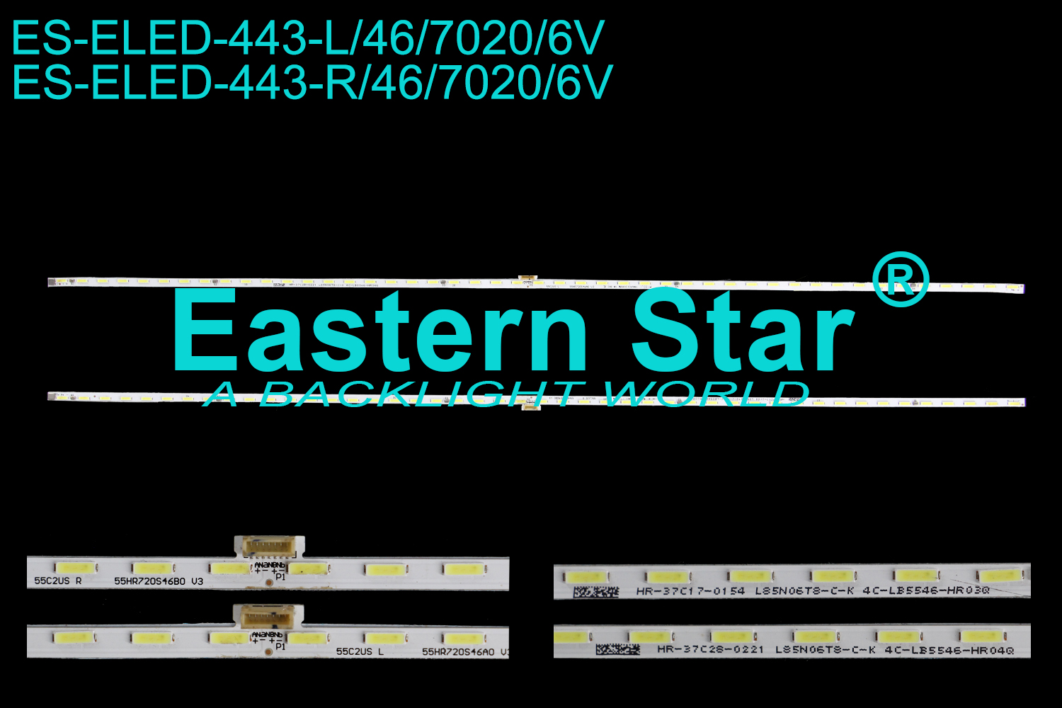 ES-ELED-443 ELED/EDGE TV backlight use for 55'' Tcl 55C2US  L/R: 55C2US L/R  55HR720S46A0 V3 HR-37C28-0221 L85N06T8-C-K 4C-LB55 LED STRIPS(2）