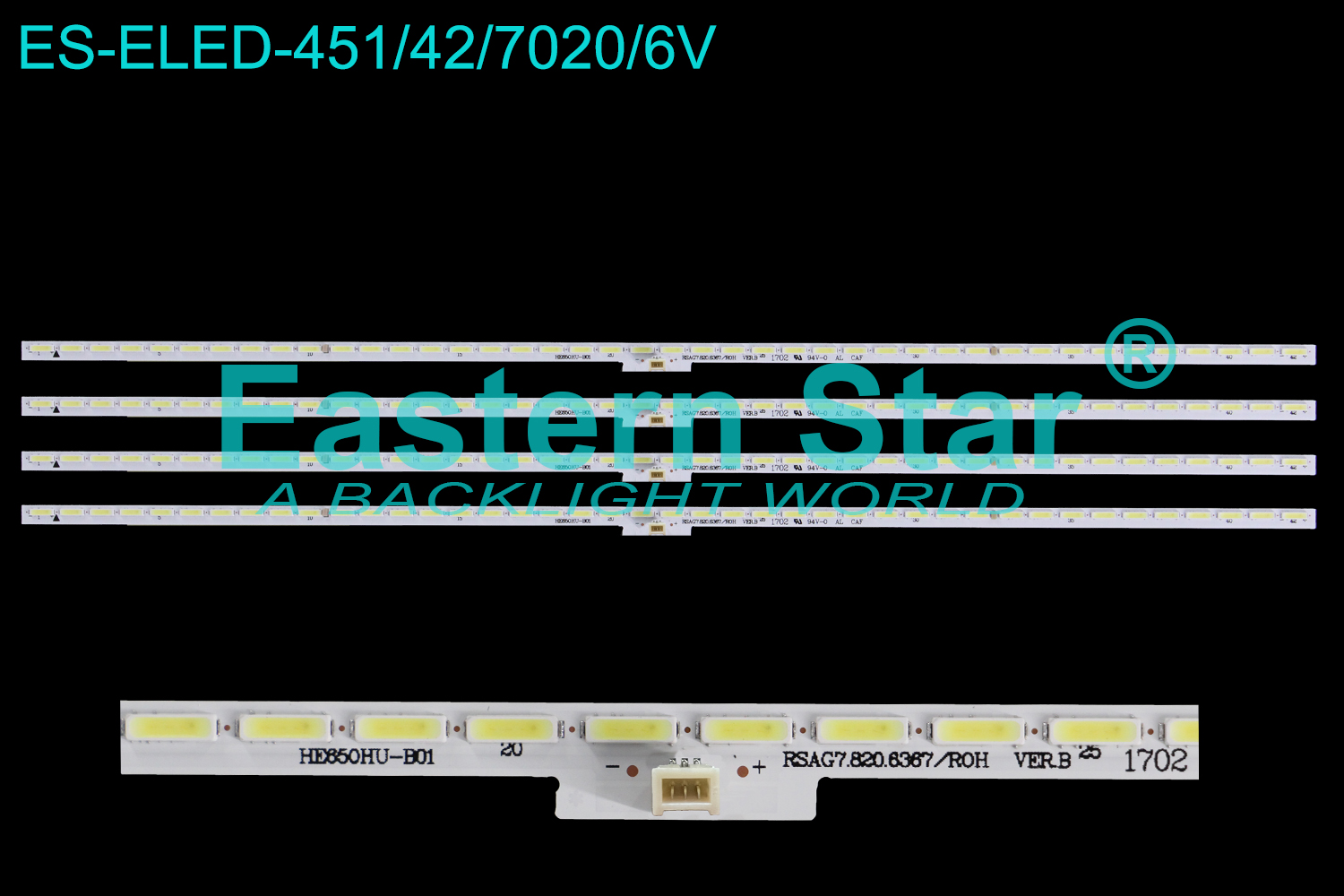 ES-ELED-451 ELED/EDGE TV backlight use for 65'' Hisense SLED65K5500U  HE650HU-B01  RSAG7.820.6367/ROH LED STRIPS(4）