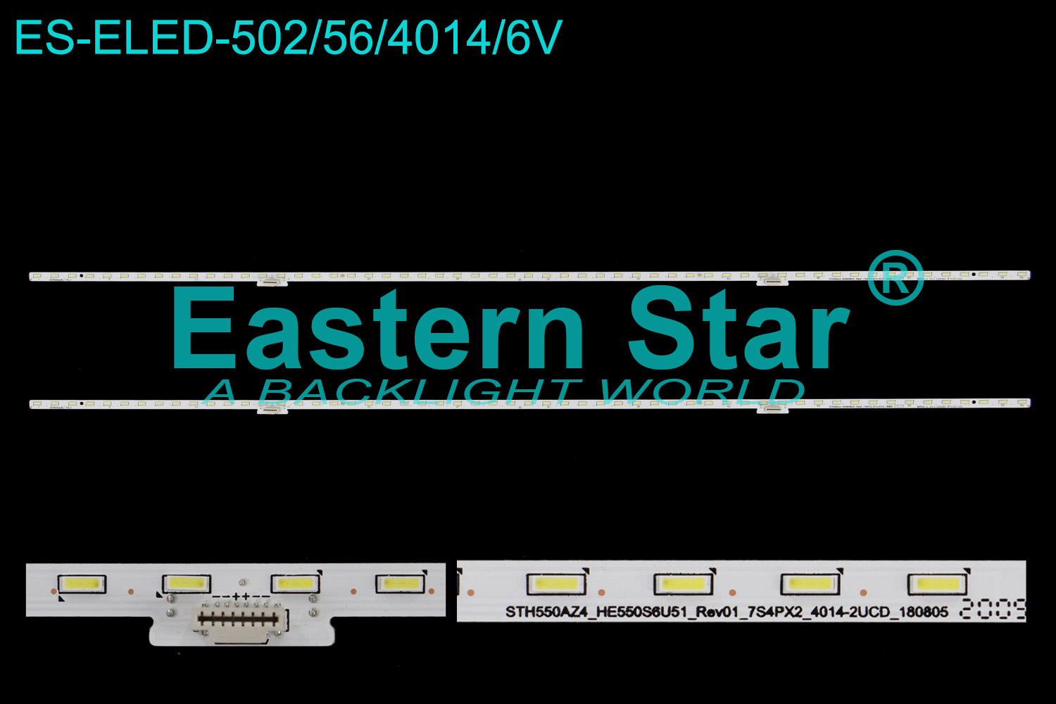 ES-ELED-502 ELED/EDGE TV backlight use for 55'' Hisense HE550S6U51-TAL3 STH550AZ4_HE550S6U51_Rev01_7S4PX2_4014-2UCD_180805 LED STRIPS(2)