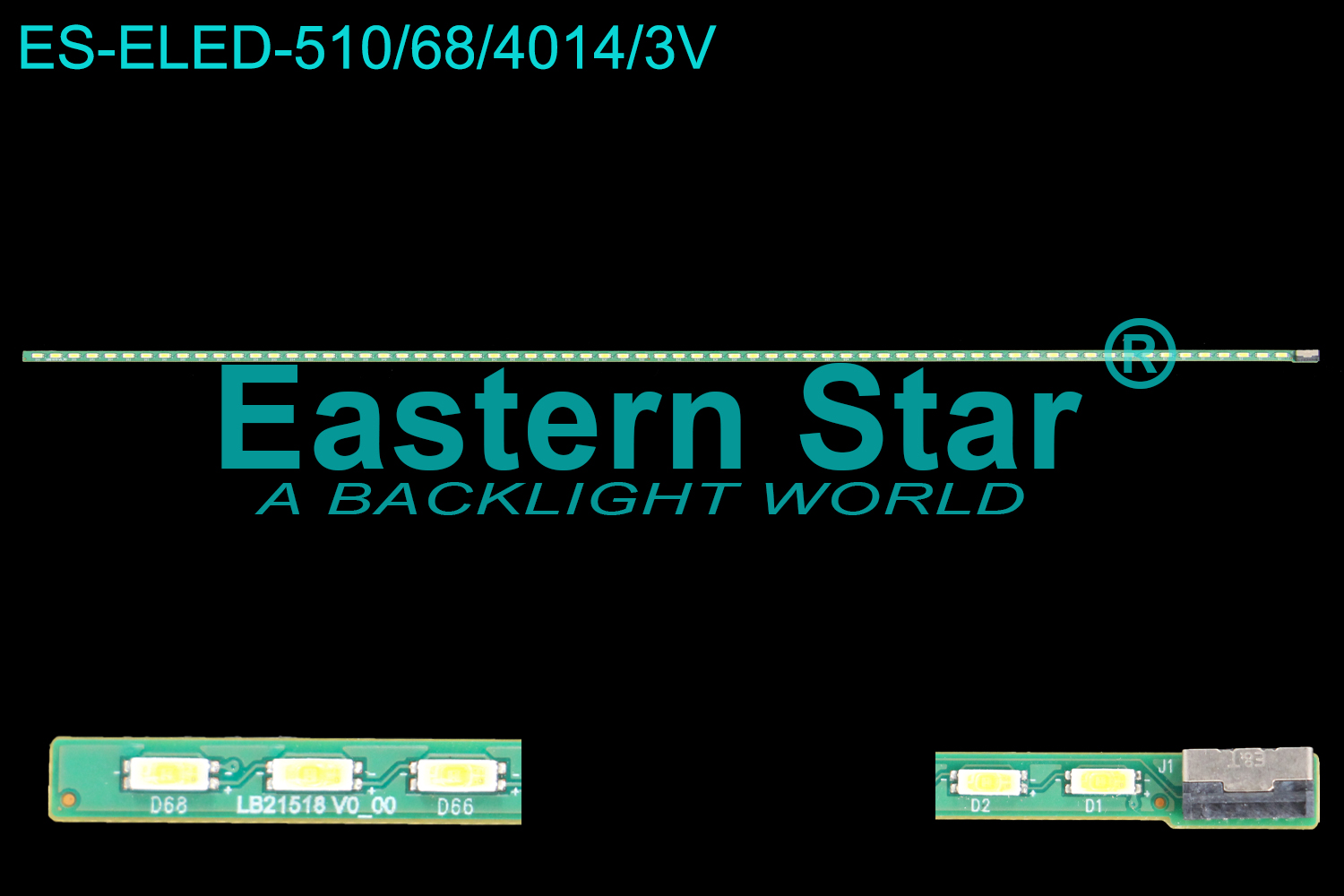 ES-ELED-510 ELED/EDGE TV backlight use for 22'' VESTEL 22PF5021B LB21518 V0_00 LED STRIPS(1)