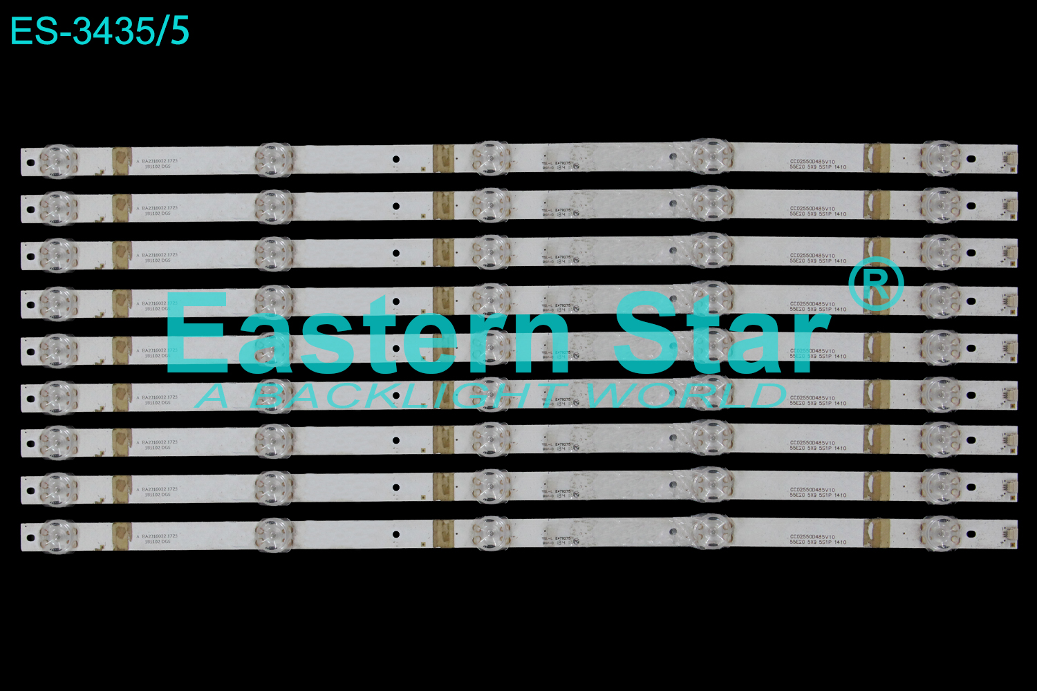ES-3435 LED TV Backlight use for Baird/Dexp/Digma/CZesc/Starwind/Supra/System 55" QT55I90ID CC02550D485V10 55E20 5X9 5S1P 1410  LED STRIP(9)