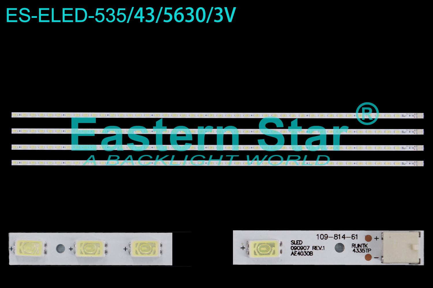 ES-ELED-535 ELED/EDGE TV backlight use for 40'' SONY KDL-40EX703, KDL40NX700 SLED 090907 REV.1 AE4030B RUNTK 4335TP LED STRIPS(4)