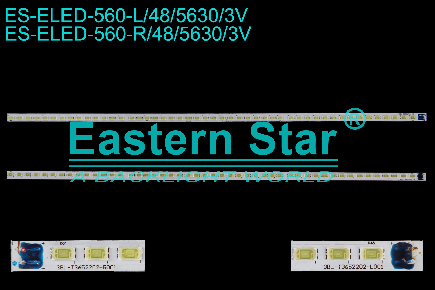 ES-ELED-560 ELED/EDGE TV backlight use for 32'' Colosus CSS-10100B L: 3BL-T3652202-L001  R: 3BL-T3652202-R001 LED STRIPS(2)