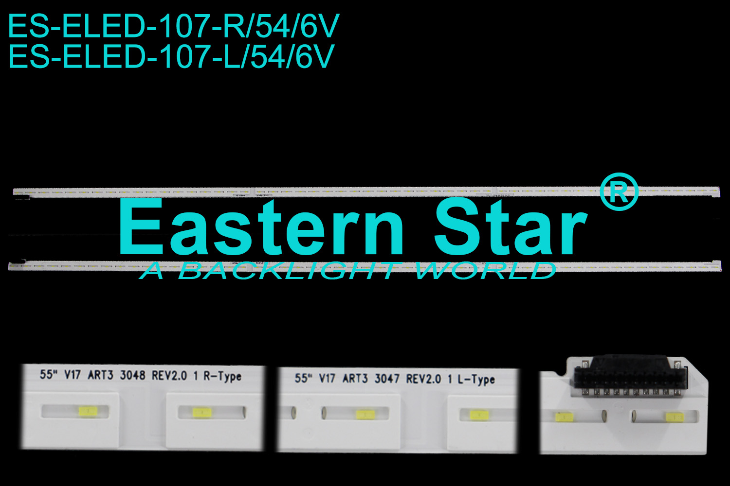 ES-ELED-107 ELED/EDGE TV backlight 55'' 54LEDs Use for Lg 55" V17 ART3 3048 REV2.0 1 L TYPE 6916L_3047A DPH1J DC  55" V17 ART3 3048 REV2.0 1 R TYPE 6916L_3048A FL371J YE