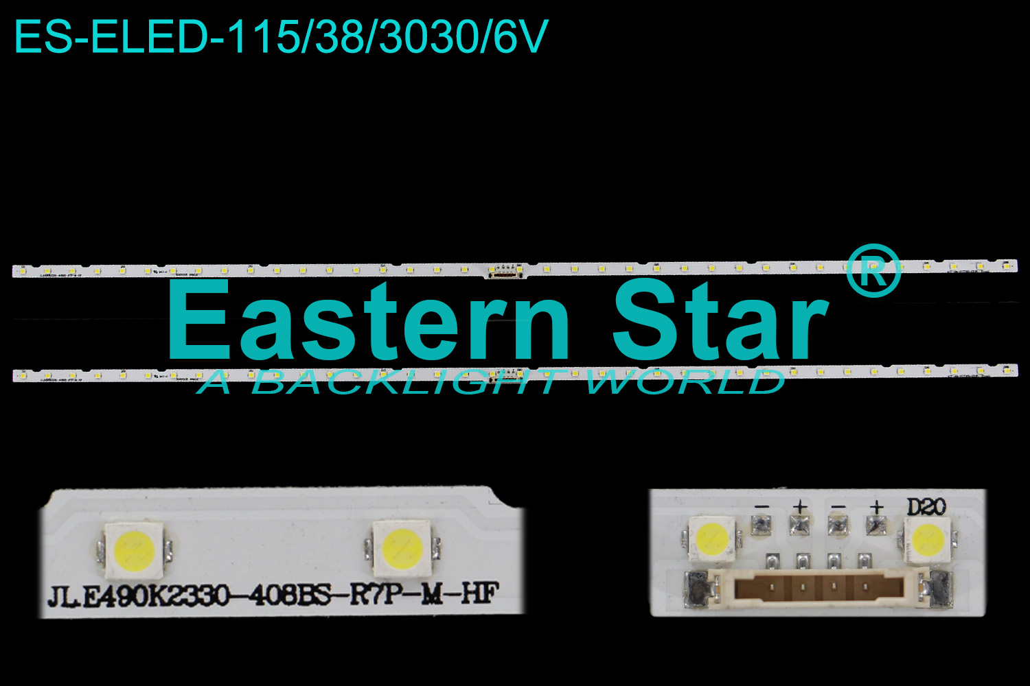 ES-ELED-115 ELED/EDGE TV backlight use for Samsung  49'' 38LEDs JLE490K2330-408BS-R7P-M-HF AOT-49-NU7300-2X38 EnzaQ LED STRIPS(2)