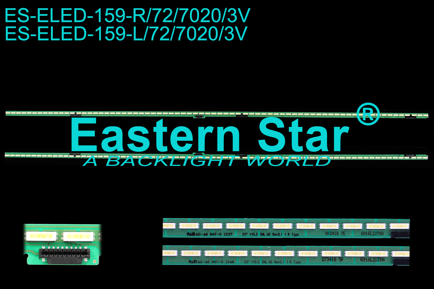 ES-ELED-159 ELED/EDGE TV backlight use for Lg /Skyworth 55'' 72LEDs SK32L43A-V01-44PKG 7750632000-S040 LED STRIPS(2)