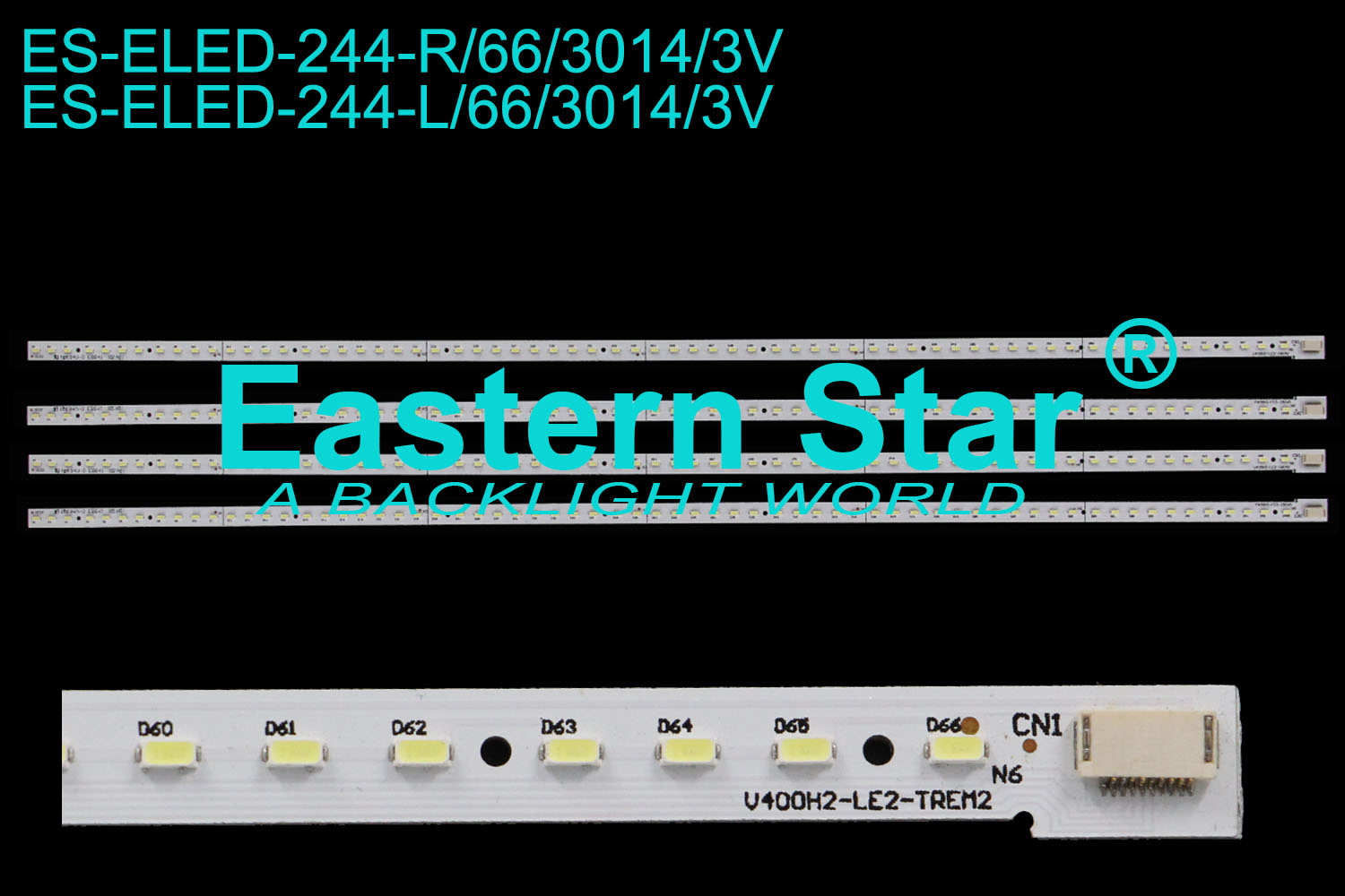 ES-ELED-244 ELED/EDGE TV backlight 40'' 66LEDs use for Tcl/Toshiba V400H2-LE2-TLEM2/TREM2 LED STRIPS(2)