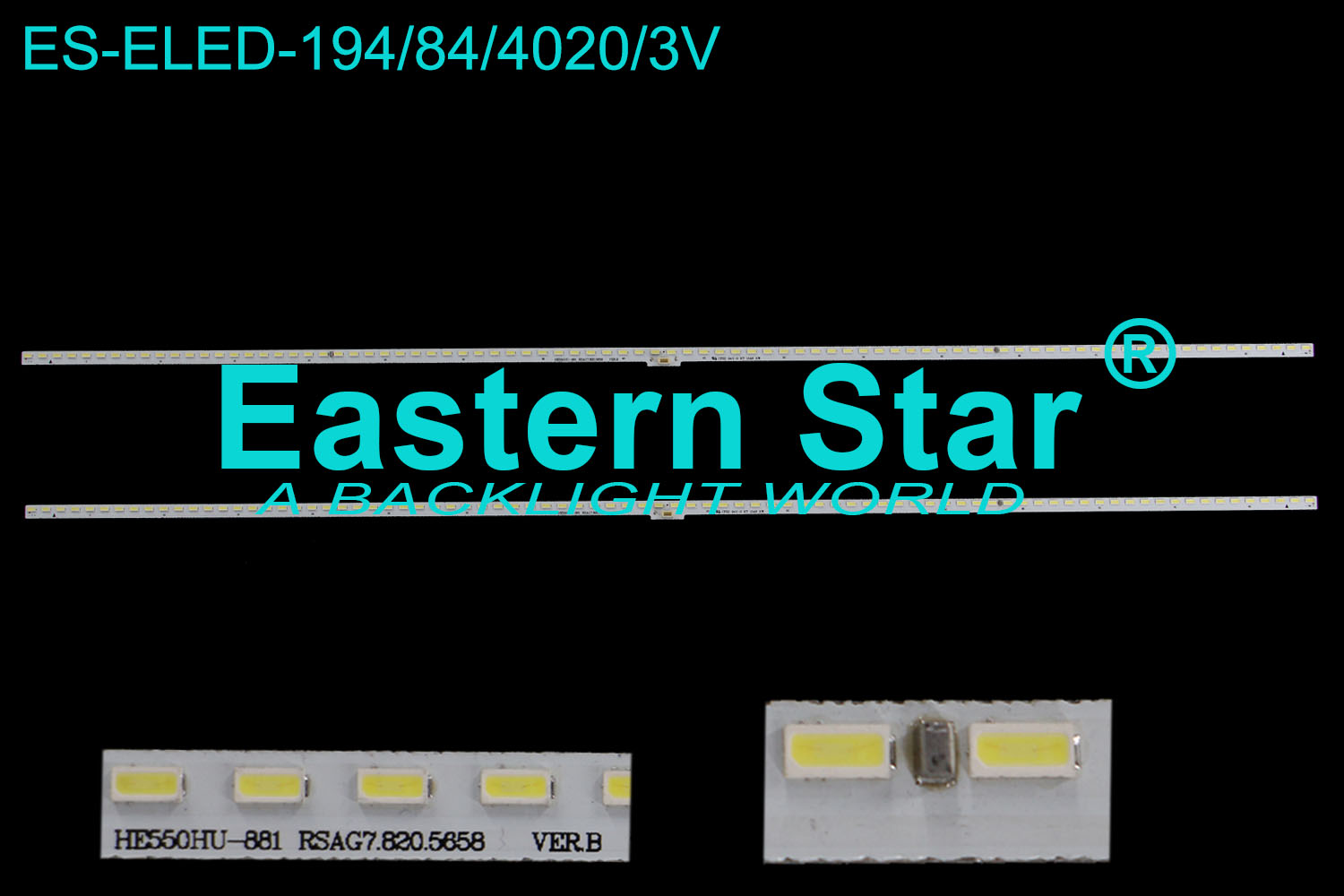 ES-ELED-194 ELED/EDGE TV backlight use for Hisense 55'' 84LEDs HE550HU-B81  RSAG7.820.5658   VER.B LED STRIPS(2)