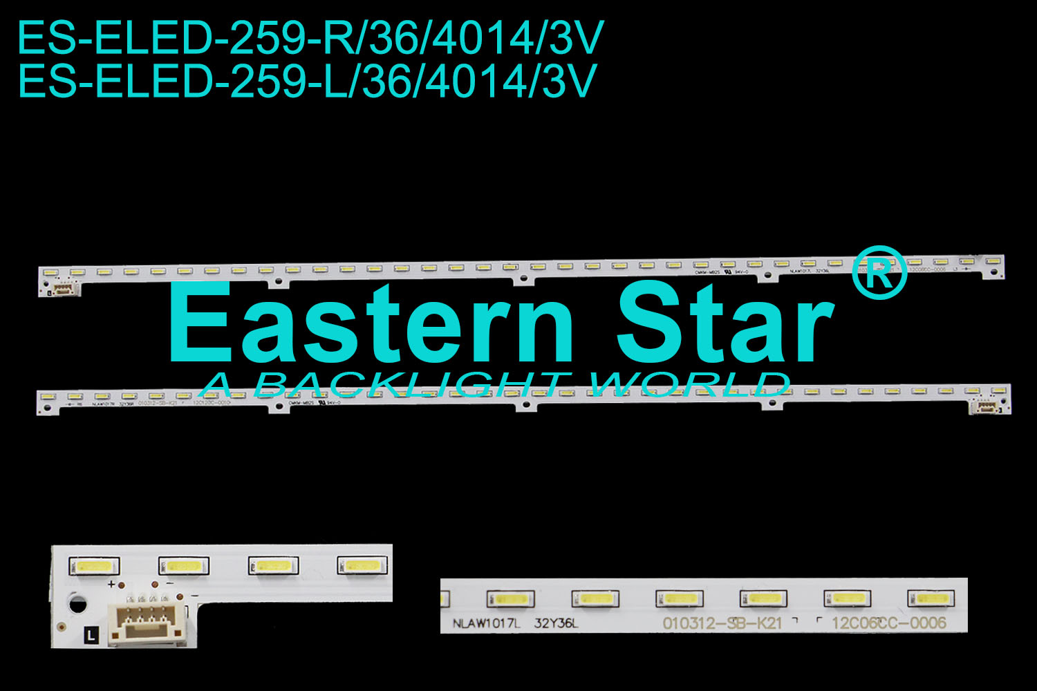 ES-ELED-259 ELED/EDGE TV backlight 32'' 36LEDs use for CMKM-MB2S NLAW1017R 32Y36R / NLAW1017L 32Y36L LED STRIPS(2)