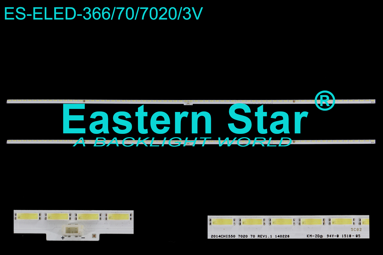 ES-ELED-366=ES-ELED-519 ELED/EDGE TV backlight use for 55'' Hisense LED55K380U SAMSUNG 2014CHI550 7020 70 REV1.1 140226 LED STRIPS(2)