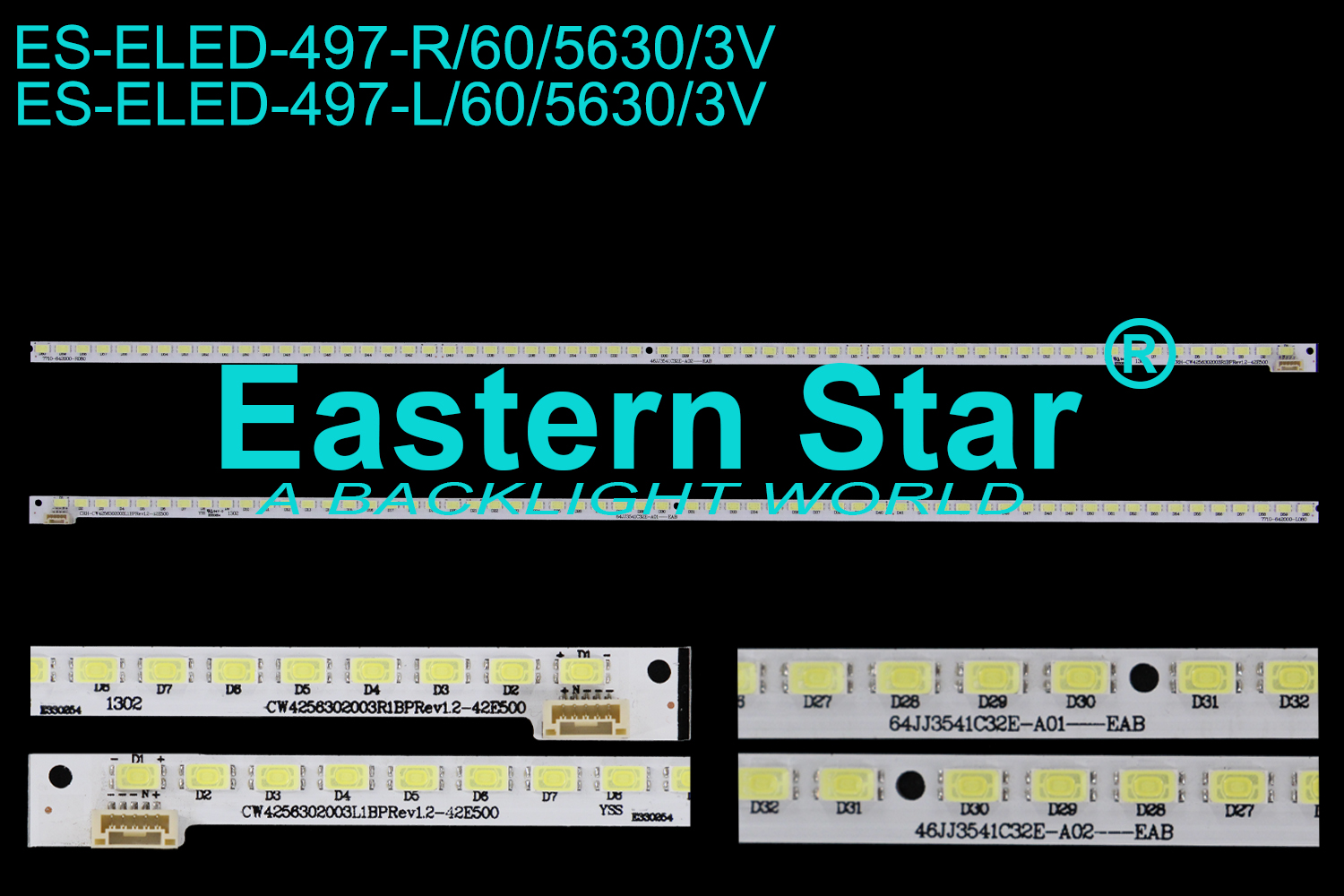 ES-ELED-497 ELED/EDGE TV backlight use for 42'' Skyworth  42E500E 321W L/R: CRH-CW4256302003L1/R1BP Rev1.2-42E500 64JJ3541C32E-A01-EAB 7710-642000-L/R080 LED STRIPS(2)