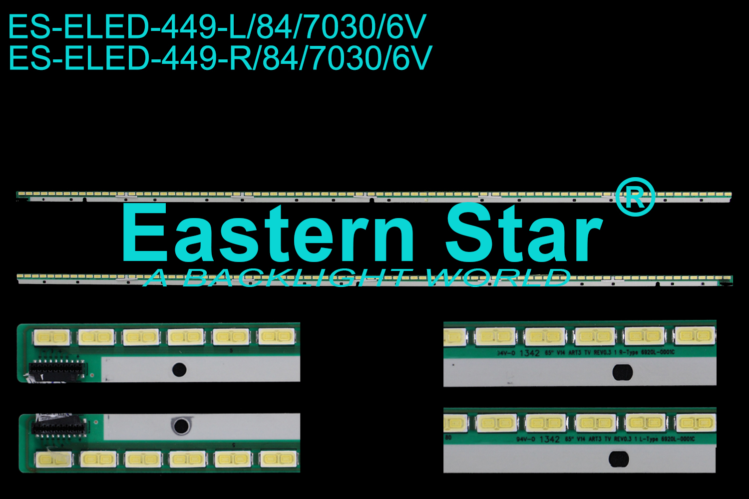 ES-ELED-449 ELED/EDGE TV backlight use for 65'' Skyworth  65E790U L/R:65" V14 ART3 TV REV0.3 1 L/R-TYPE 6920L 0001C LED STRIPS(2）