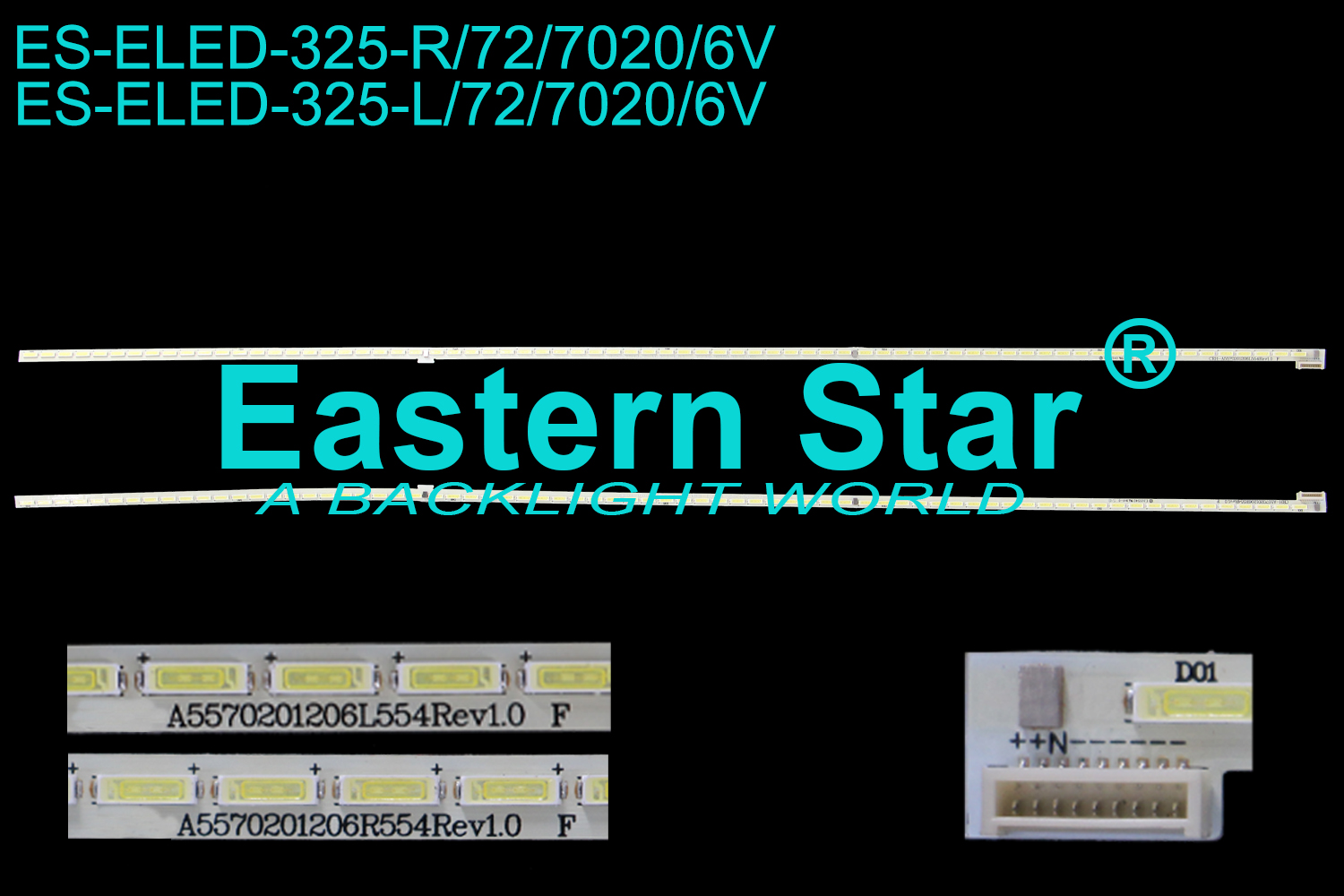 ES-ELED-325 ELED/EDGE TV backlight use for 55''  Skyworth 55E710U  CRH-A5570201206L554REV1.0 F 7749-655000-L060 LED STRIPS(2)