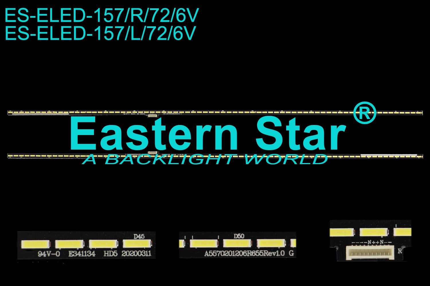 ES-ELED-157 ELED/EDGE TV backlight use for Skyworth 55'' 72LEDs CRH-A5570201206R/L655Rev1.0 G LED STRIPS(1)