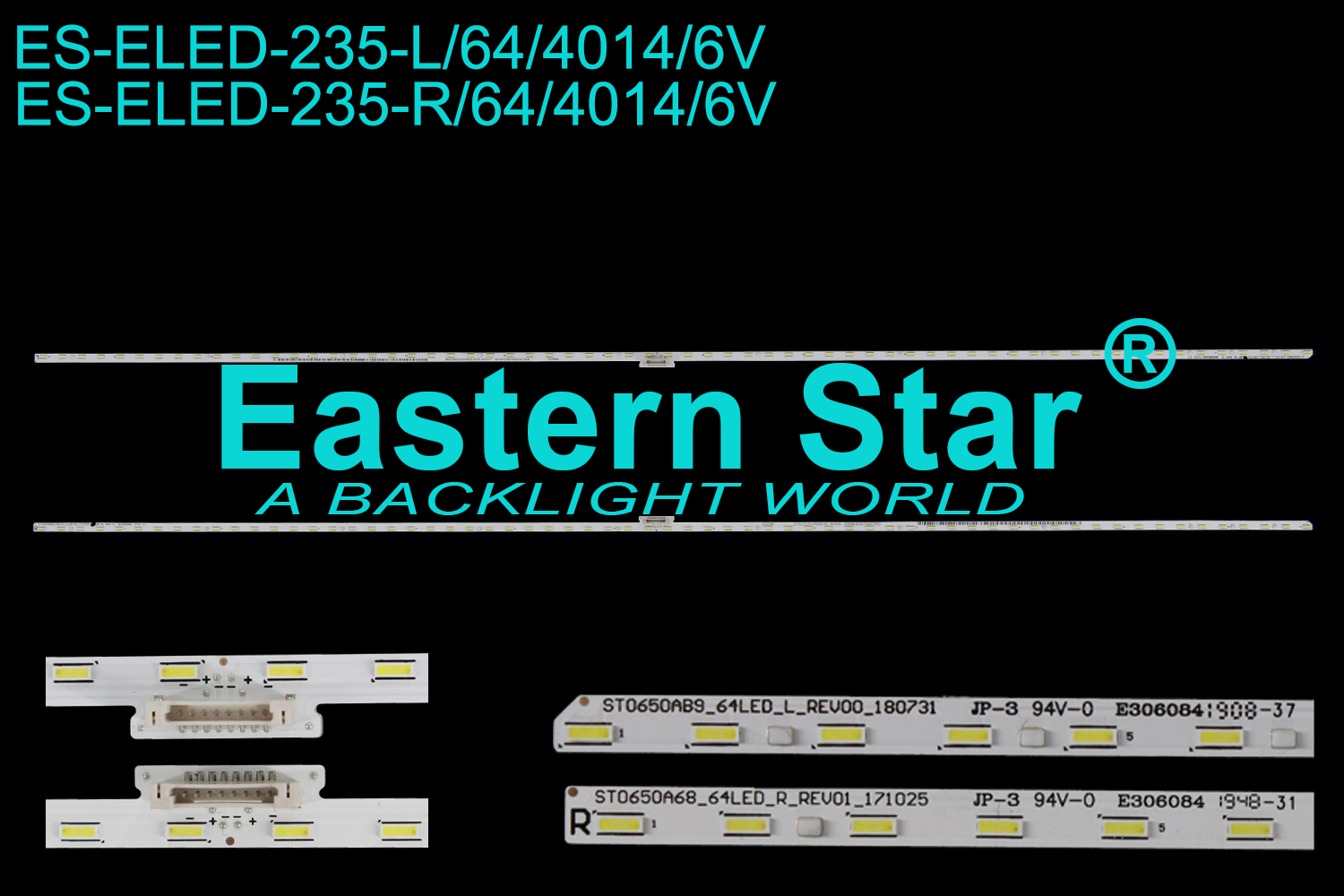ES-ELED-235 ELED/EGDE TV Backlight 65" Sony XBR-65X850E L:STO650A68_64LED_L_REV01_171025 R:STO650A68_64LED_R_REV01_171025 (2)
