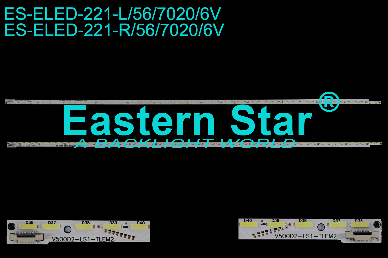 ES-ELED-221 ELED/EDGE TV backlight use for Sony 50'' 56LEDs V500D2-LS1-TREM3 LED STRIPS(2)