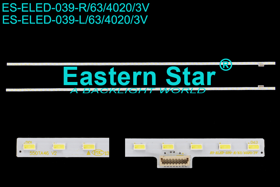 ES-ELED-039 ELED/EDGE TV backlight use for Sony 55'' 63+63LEDs 550TA46 V2/550TA47 V2 led backlight strips 55W805B