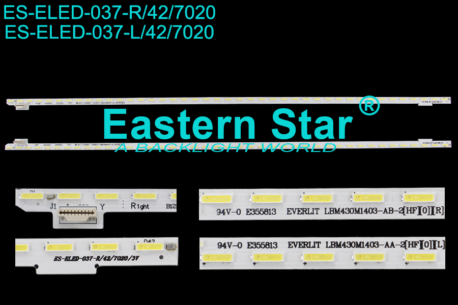 ES-ELED-037 ELED/EDGE TV backlight use for Sony 43'' R+L 42+42LEDs EVERLIGHT LBM430M1403-AA/B-2(HF)(0)(R/L) led backlight strips KDL 43W805C
