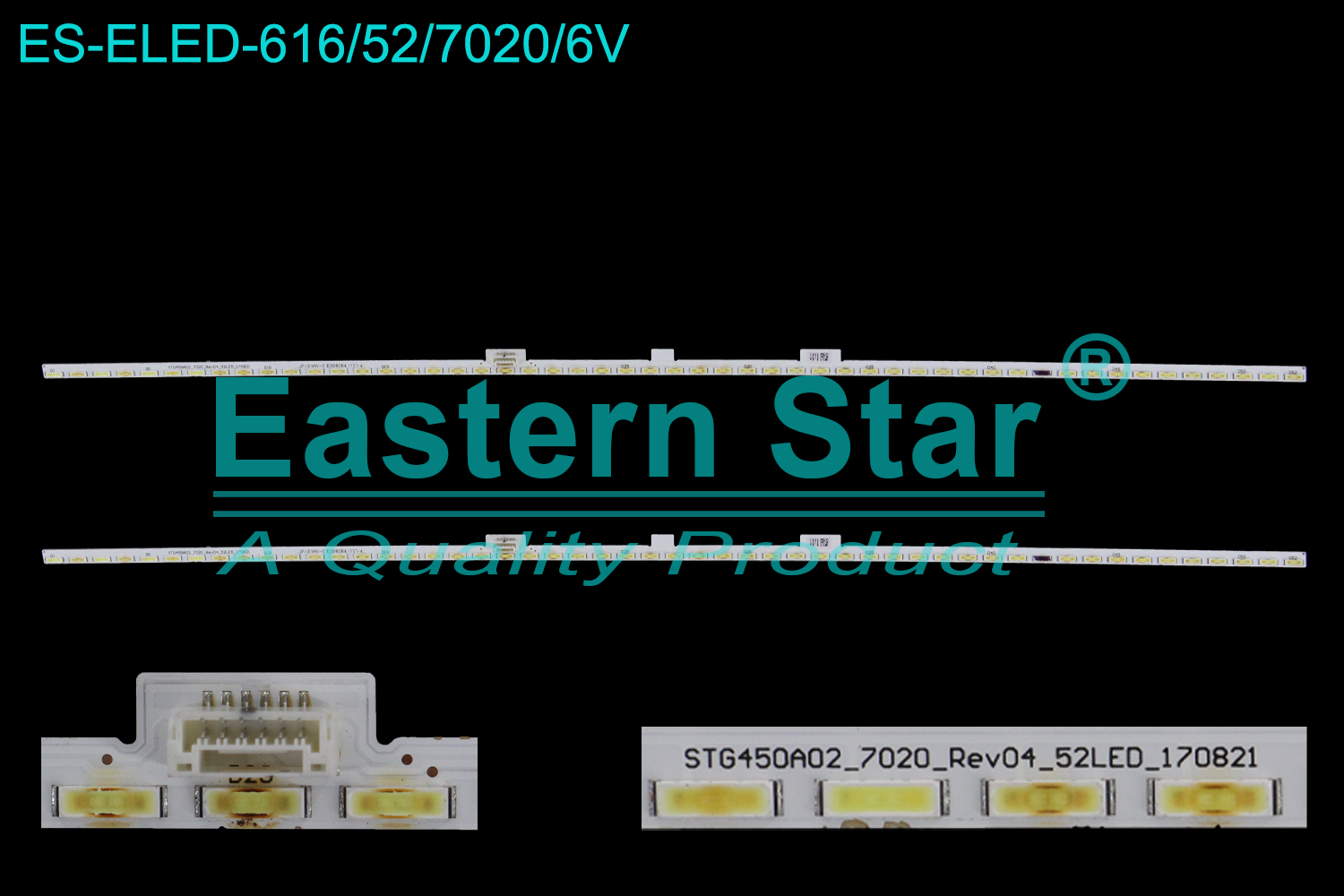 ES-ELED-616 ELED/EDGE TV backlight use for 45'' Sharp LC-45UA6500X STG450A02_7020_Rev04_52LED_170821  LED STRIPS(2)