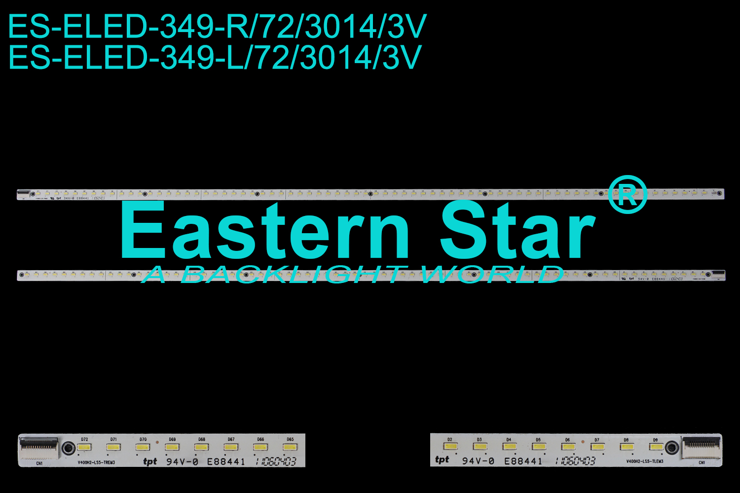 ES-ELED-349 ELED/EDGE TV backlight use for 40'' Toshiba/Chimei V400H2-LS5-TLEM3, 400H2-LS5-TREM3, E88441 LED STRIPS(2)