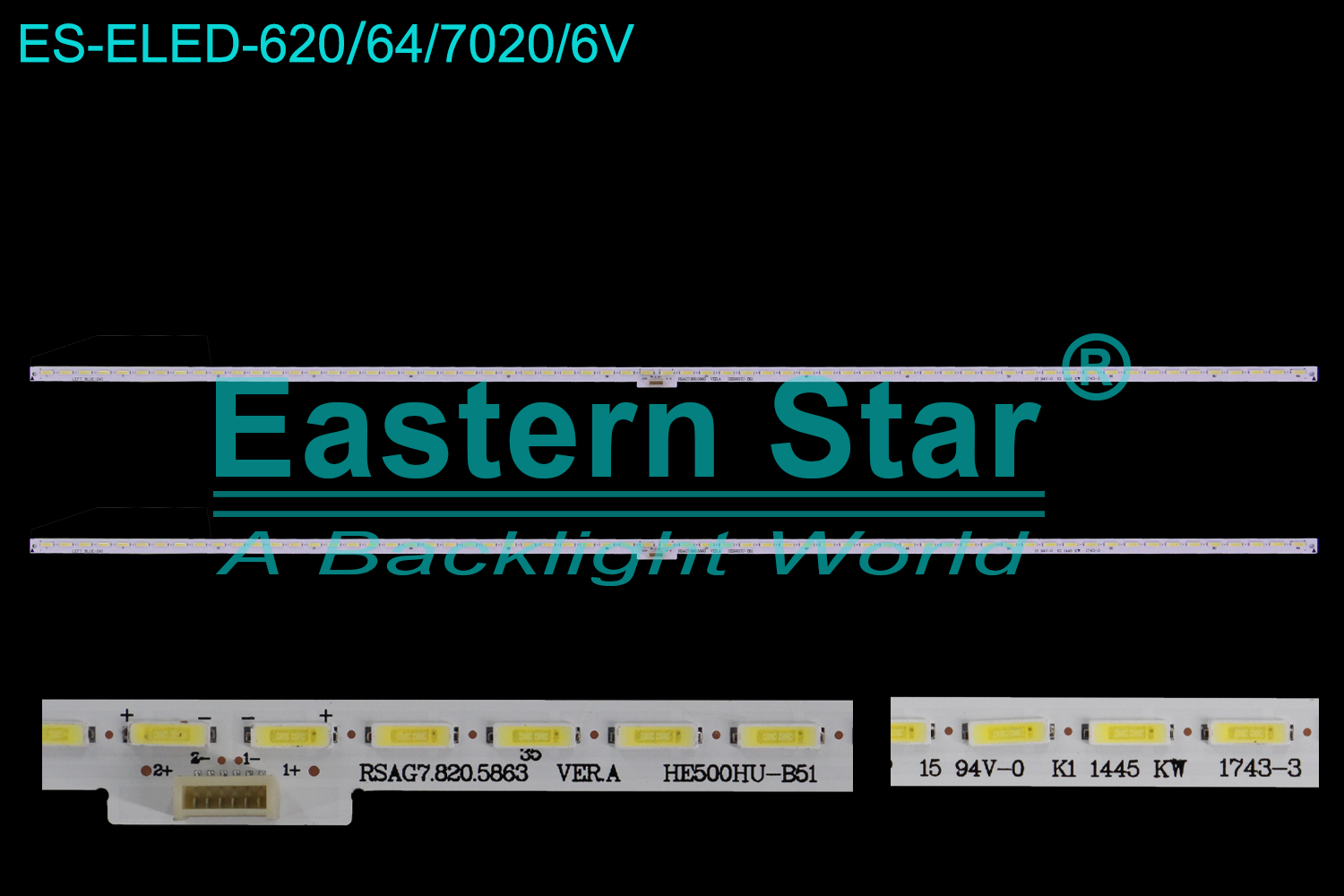 ES-ELED-620 ELED/EDGE TV backlight use for 50'' Hisense  LED50K380U RSAG7.820.5863 HE500HU-B51 GT-1134017A LED STRIPS(2)