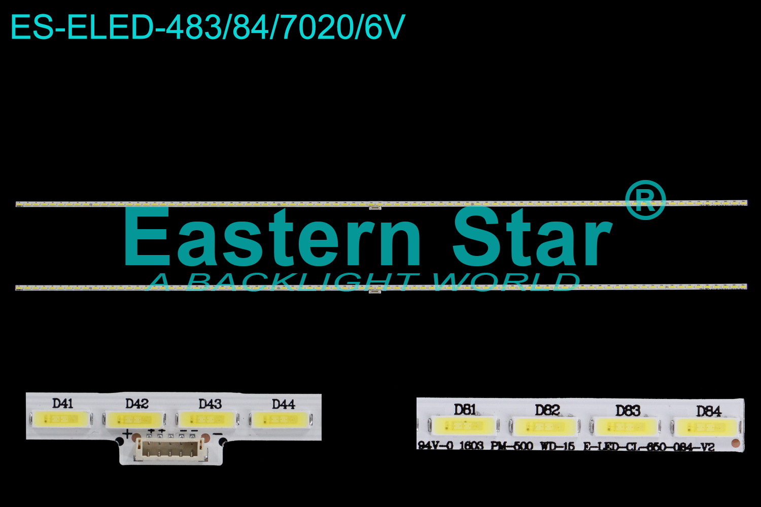 ES-ELED-483 ELED/EDGE TV backlight use for 65'' Philips 65PUS7101/12 , 65PUS6521/12 E-LED-CL-650-084-V2 LED STRIPS(2）