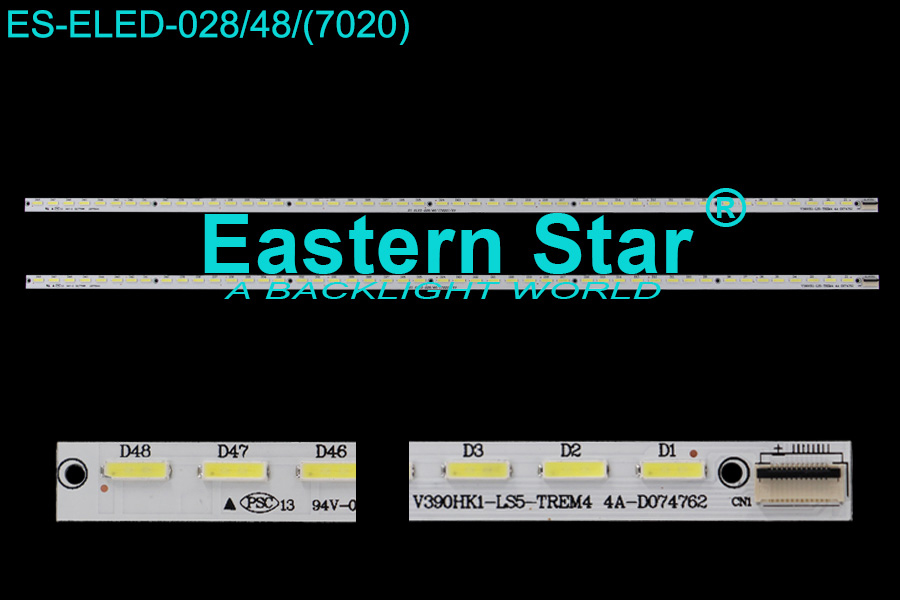 ES-ELED-028 ELED/EDGE TV backlight use for Vestel 39'' 48LEDs VLED_1 V390HK1-LS5-TREM4 led backlight strips V390HJ1-LE1 REV.C1