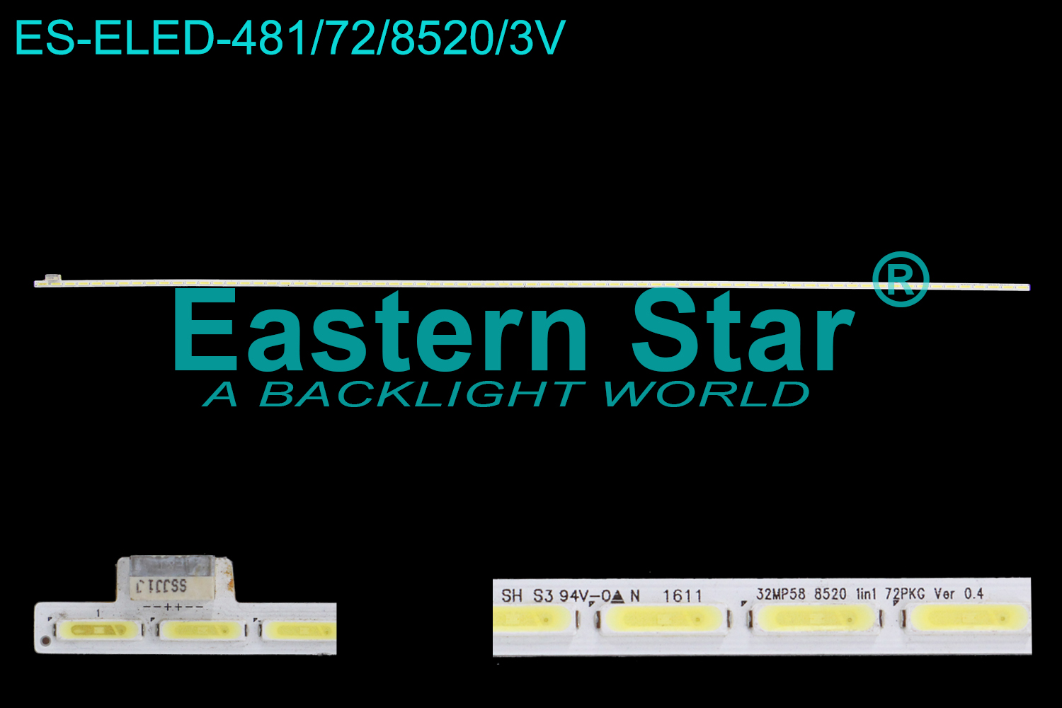 ES-ELED-481 ELED/EDGE TV backlight use for 32'' Lg 32MP58HQ 32MP58 8520 TIN1 72PKG VER 0.4  LED STRIPS(1）