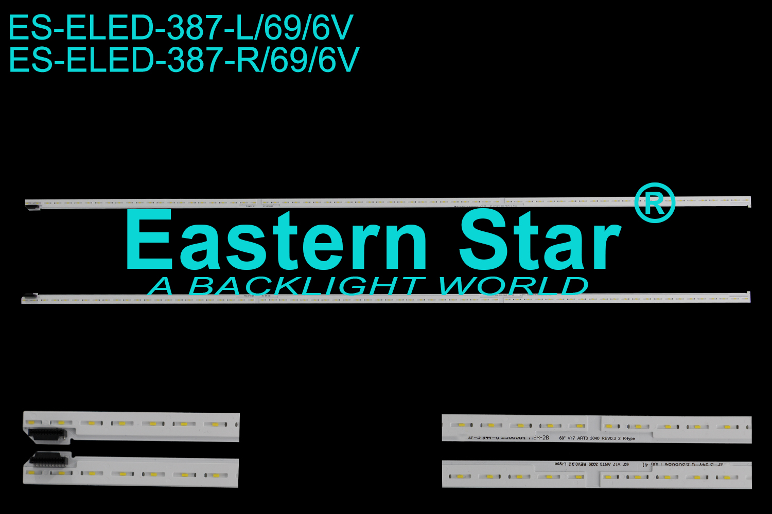 ES-ELED-387 ELED/EDGE TV backlight use for 60'' Lg 60SJ8000-UA 60" V17 ART3 3040 REV0.3 2 L-type  LED STRIPS(2)