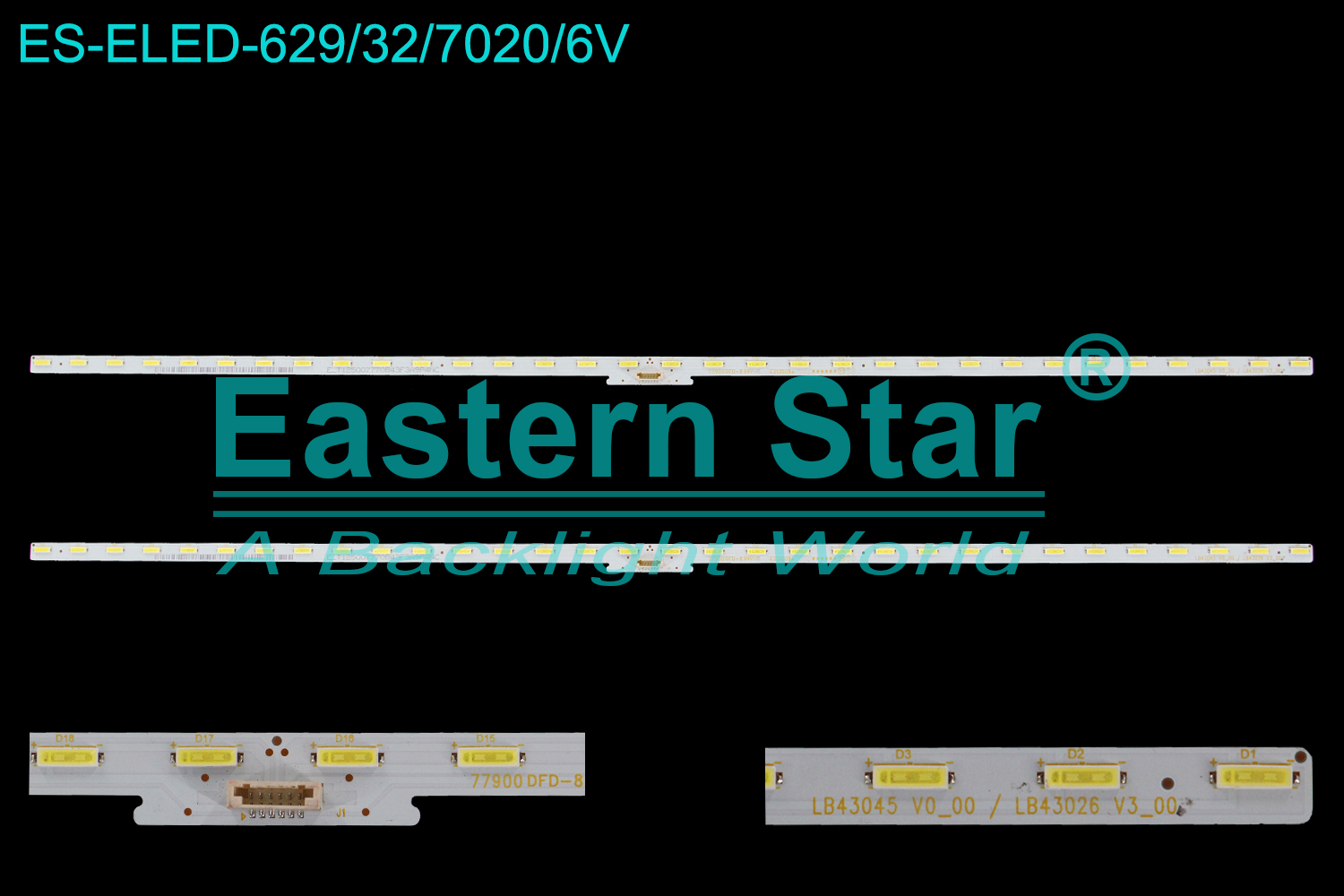 ES-ELED-629 ELED/EDGE TV backlight use for 43'' Sony  77900 DFD-8   LB43045  V0_00 /LB43026  V3_00 LED STRIPS(2)