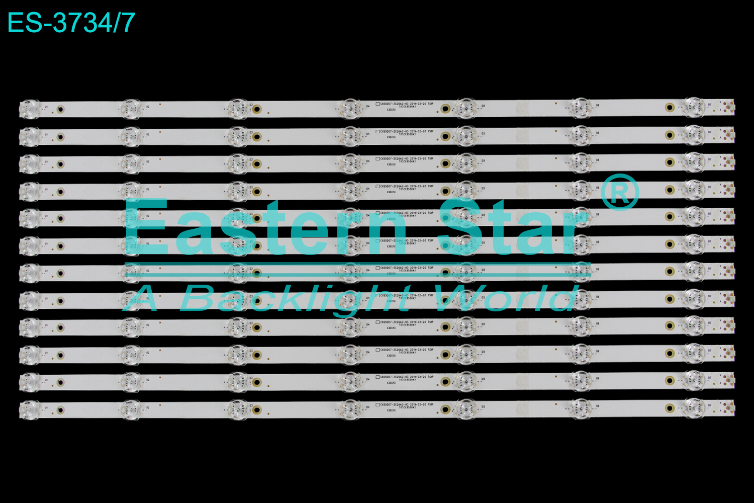 ES-3734 LED TV Backlight use for 65" Manta CX65D07-ZC26AG-03 2019-02-20 7S1P 303CX650042 E331251 LED STRIP(12)