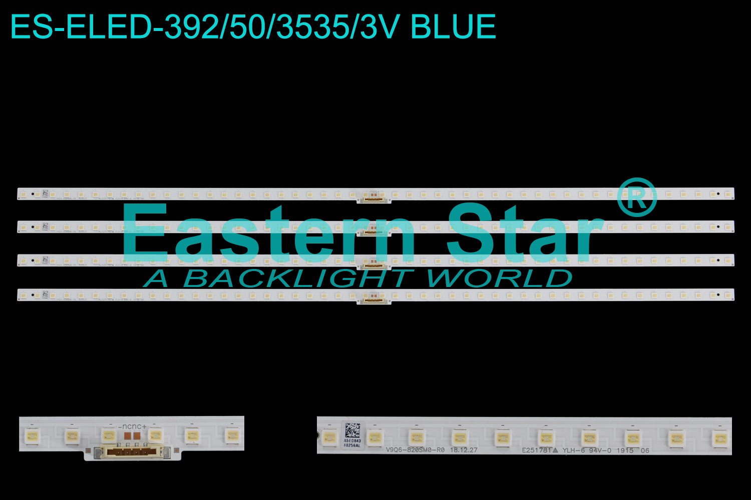 ES-ELED-392 ELED/EDGE TV backlight use for 82'' Samsung QN82Q60RAFXZA/QN82Q6DRAFXZA BN96-48256A V9Q6-820SM0-R0 18.12.27 LED STRIPS(4)