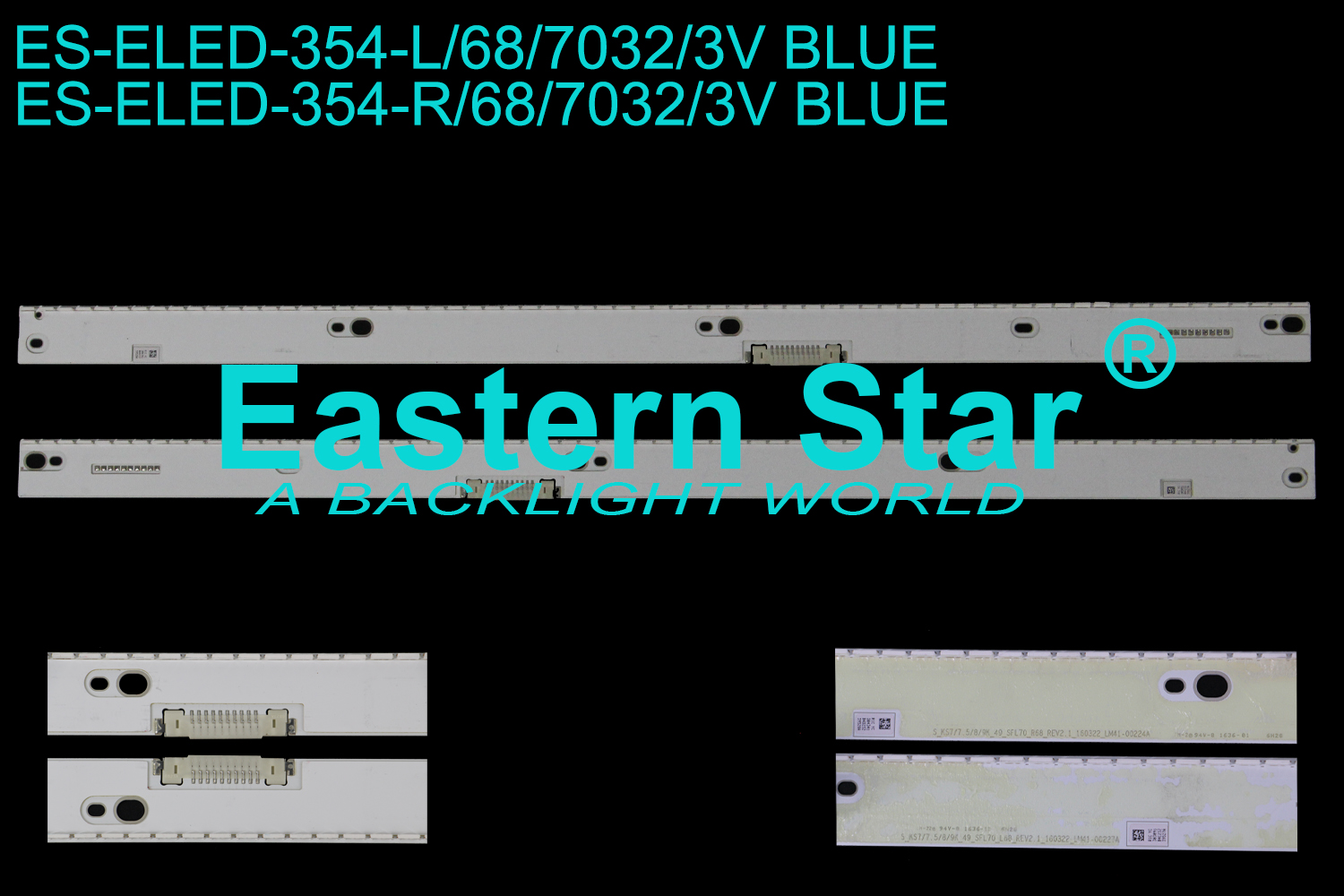 ES-ELED-354 ELED/EDGE TV backlight use for 49'' Samsung  S_KS7/7.5/8/9K_49_SFL70_L68_REV2.1_160322_LM41-00227AS_KS7/7.5/8/9K_49_SFL70_R68_REV2.1_160322_LM41-00224A LED STRIPS(2)