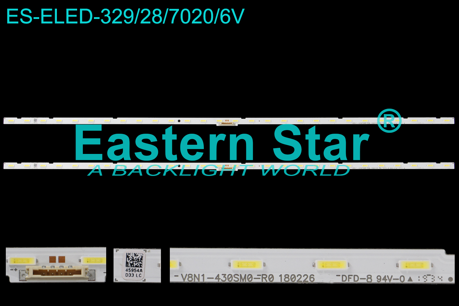 ES-ELED-329 ELED/EDGE TV backlight use for 43'' Samsung UE43NU7100U V8N1-430SM0-R0 180226 LED STRIPS(2)