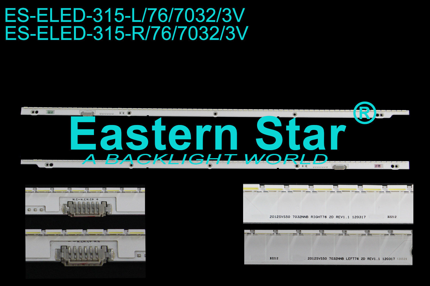 ES-ELED-315 ELED/EDGE TV backlight use for 50'' Samsung ua50es5500 SAMSUNG 2012SVS50 7032NNB RIGHT76 2D REV1.1 120317 LED STRIPS(2)