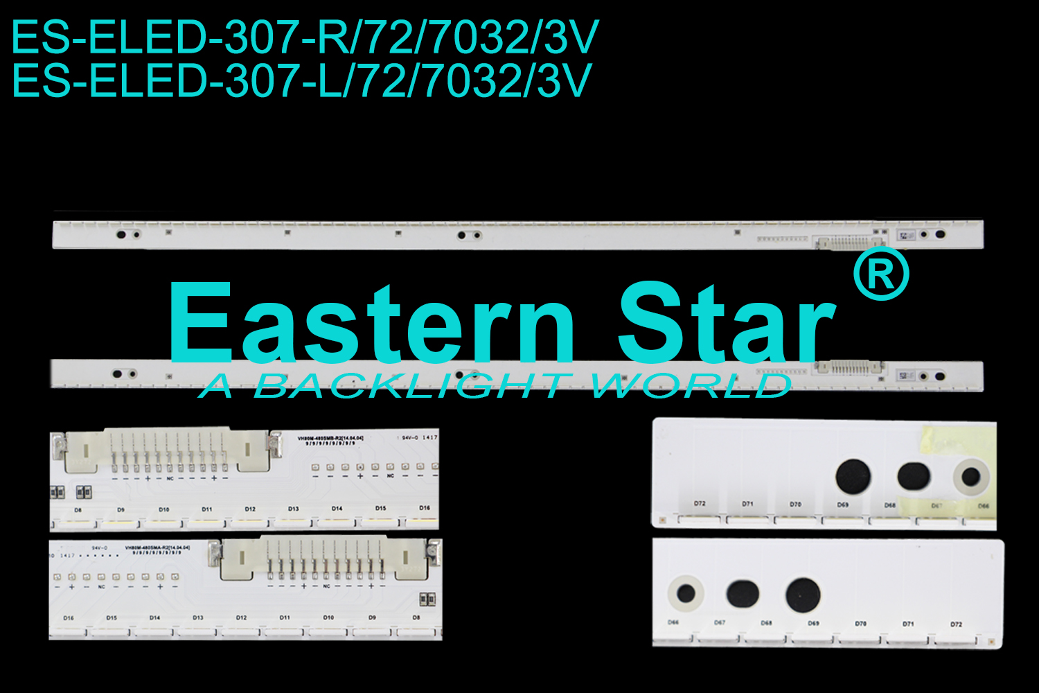 ES-ELED-307 ELED/EDGE TV backlight use for 48'' Samsung UN48H8000AFXZA, UE48H6870；UE48H6850 VH80M-480SMA-R2 [14.04.04], BN96-31027A  VH80M-480SMB-R2[14.04.04], BN96-31028A LED STRIPS(2)