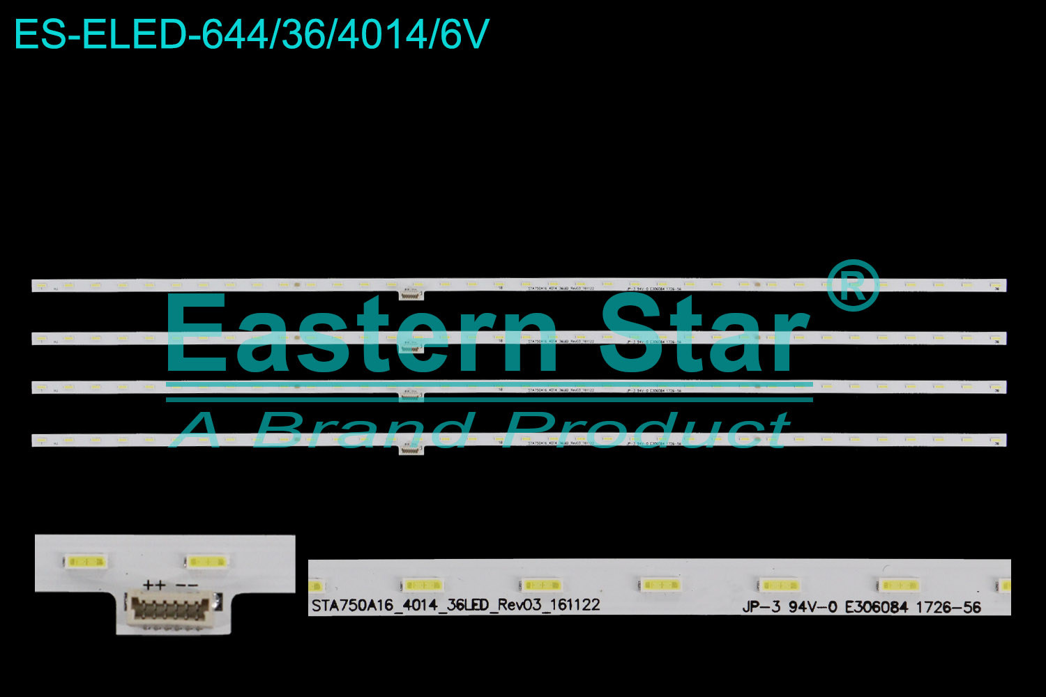 ES-ELED-644 ELED/EDGE TV backlight use for Sony 75''  KD-75X8500E  STA750A16_4014_36LED_Rev03_161122 LED STRIPS(4)