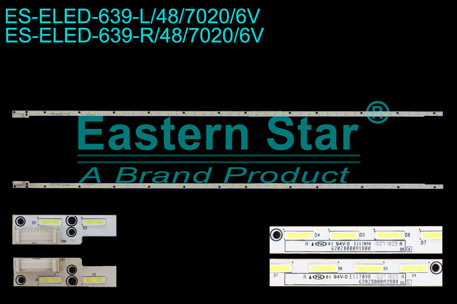 ES-ELED-639 ELED/EDGE TV backlight use for 50''  6202B000A1800 6202B000A2800  LED STRIPS(2)