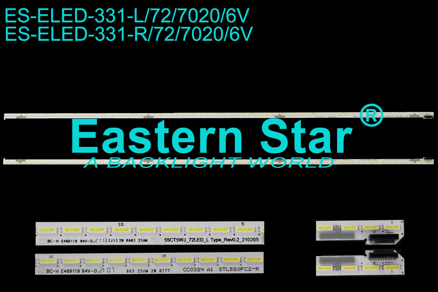 ES-ELED-331 ELED/EDGE TV backlight use for 55'' Lg 55CT5WJ_72LED_L Type_Rev0.2_210205 LED STRIPS(2)