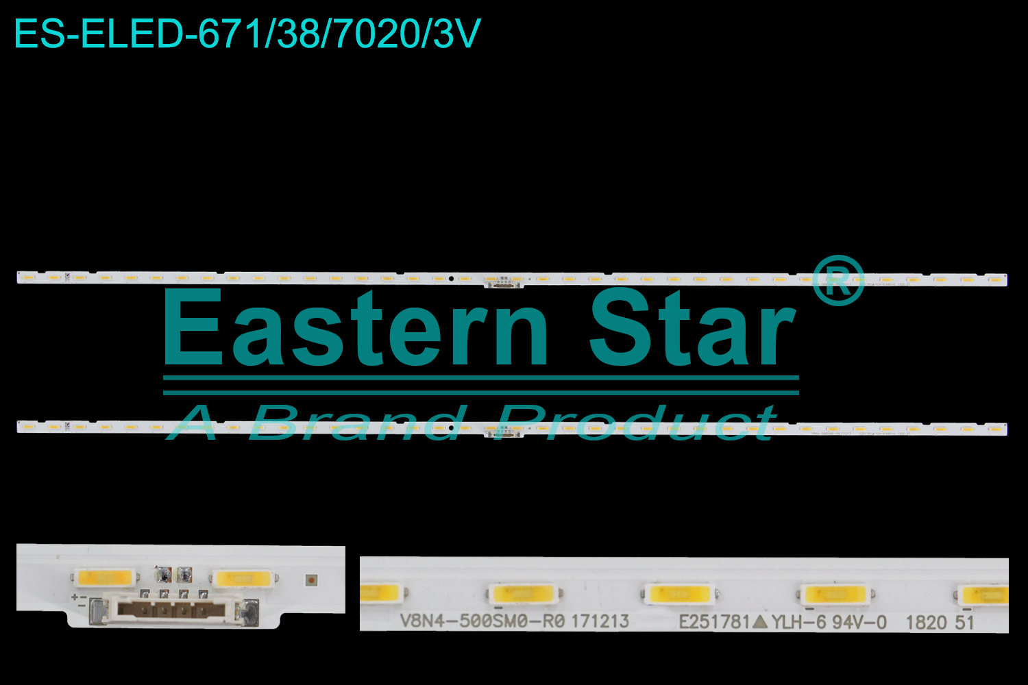 ES-ELED-671 ELED/EDGE TV backlight use for 50'' Samsung UE50RU7470U V8N4-500SM0-R0 171213  LED STRIPS(2)