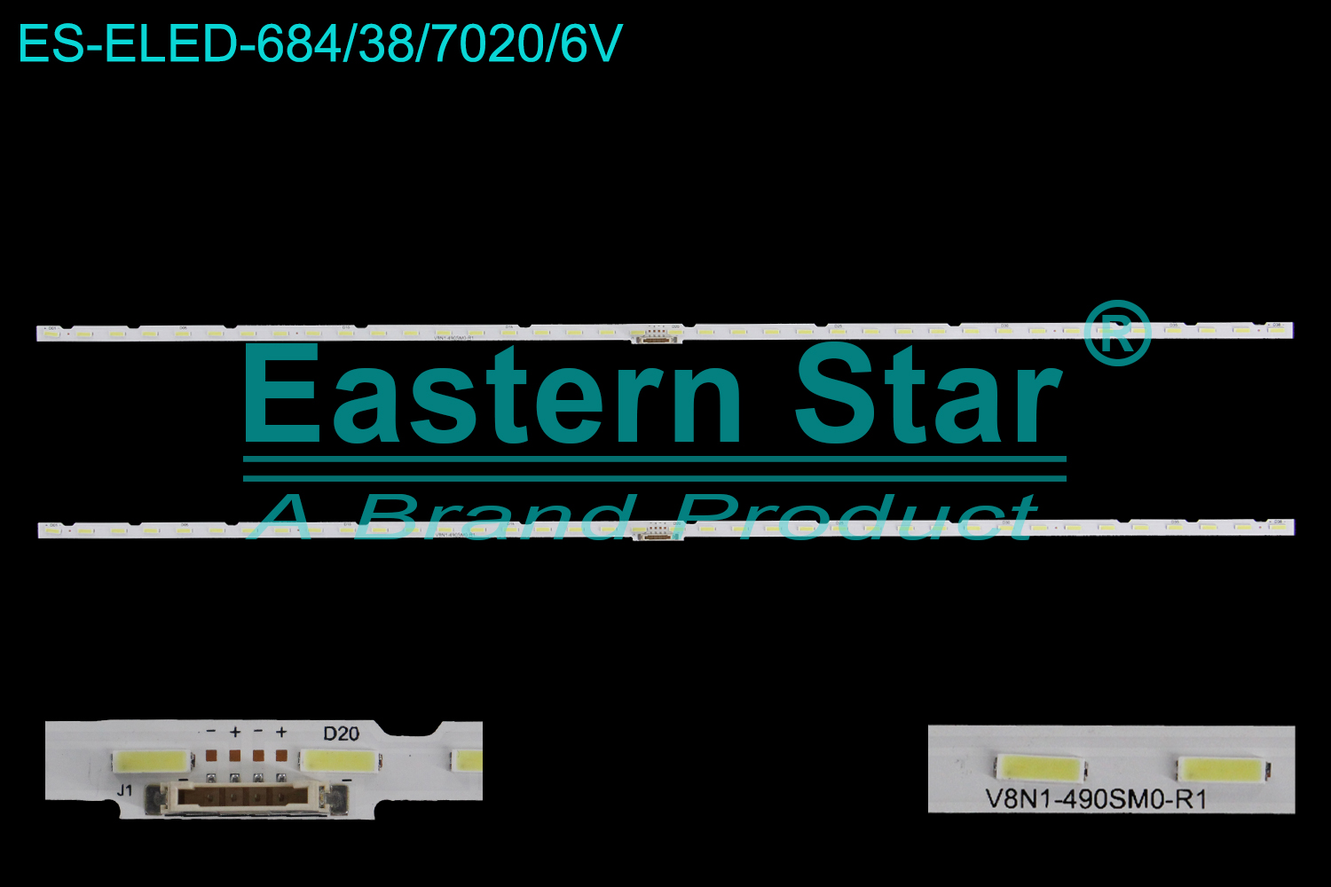 ES-ELED-684 ELED/EDGE TV backlight use for 49'' Samsung UN55RU800DFXZA V8N1-490SM0-R1  BN96-46033A BN95-04872A CY-NN055HGLV5H LED STRIPS(2)