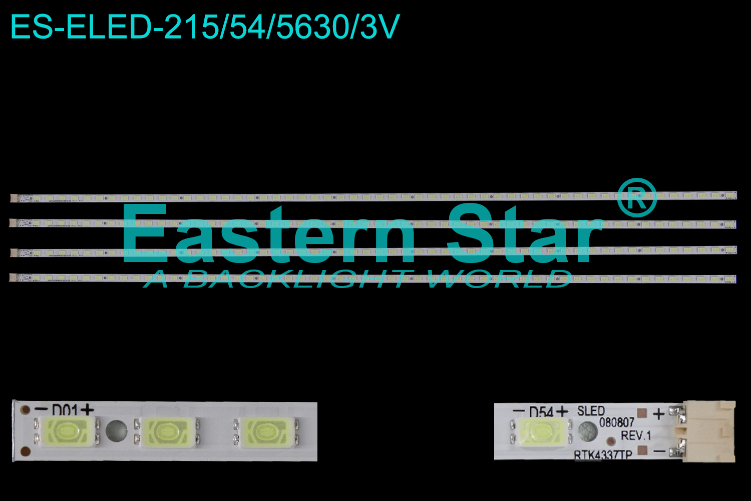 ES-ELED-215 ELED/EDGE TV backlight 46'' 54LEDs use for Sony SLED 080807 Rev.1 AE 4660B RUNTK4337TP LED STRIPS(4)