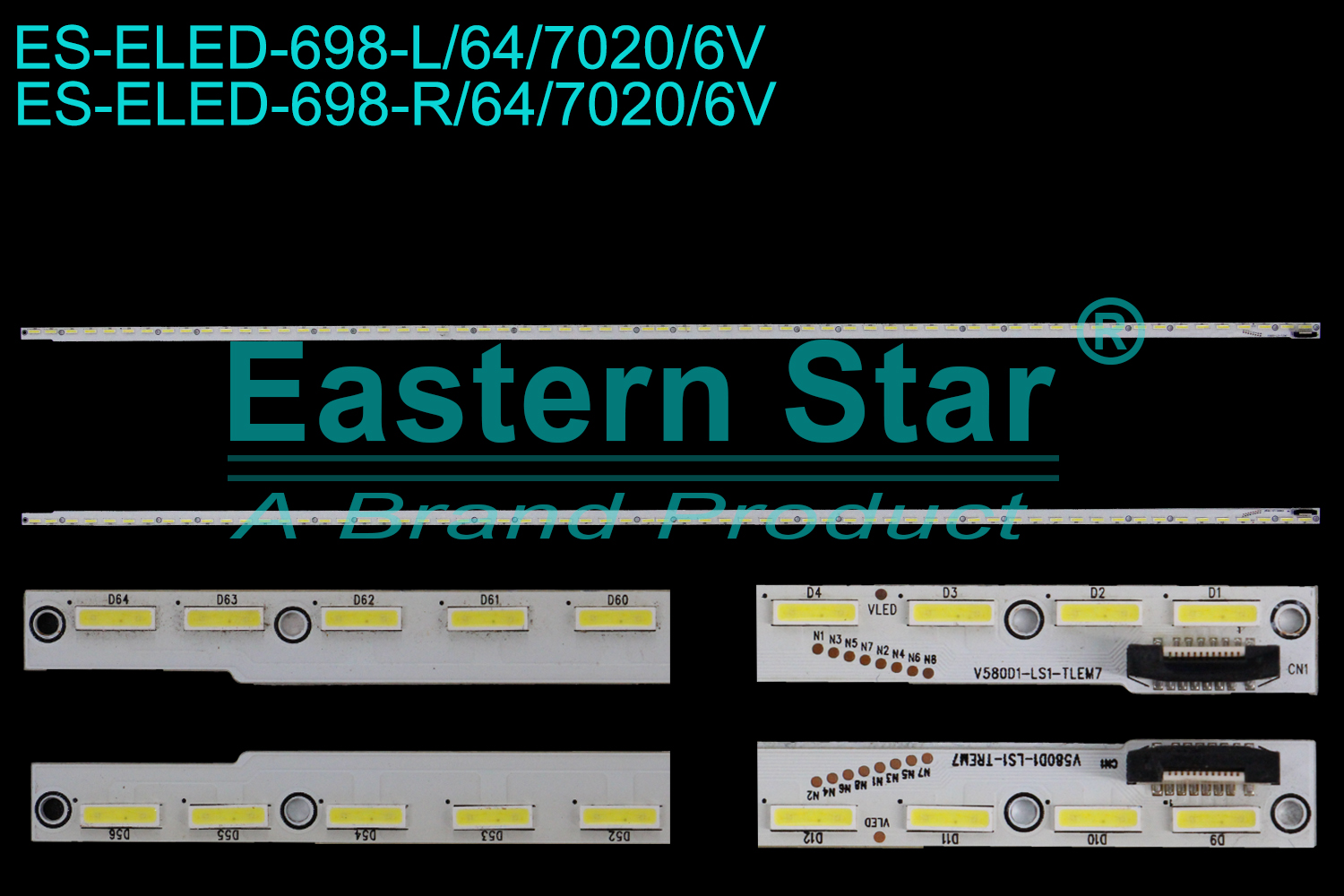 ES-ELED-698 ELED/EDGE TV backlight use for 58'' Philips/Toshiba 58L8400U, 58PUG6900 V580D1-LS1-TREM7,  V580D1-LS1-TLEM7  LED STRIPS(2)