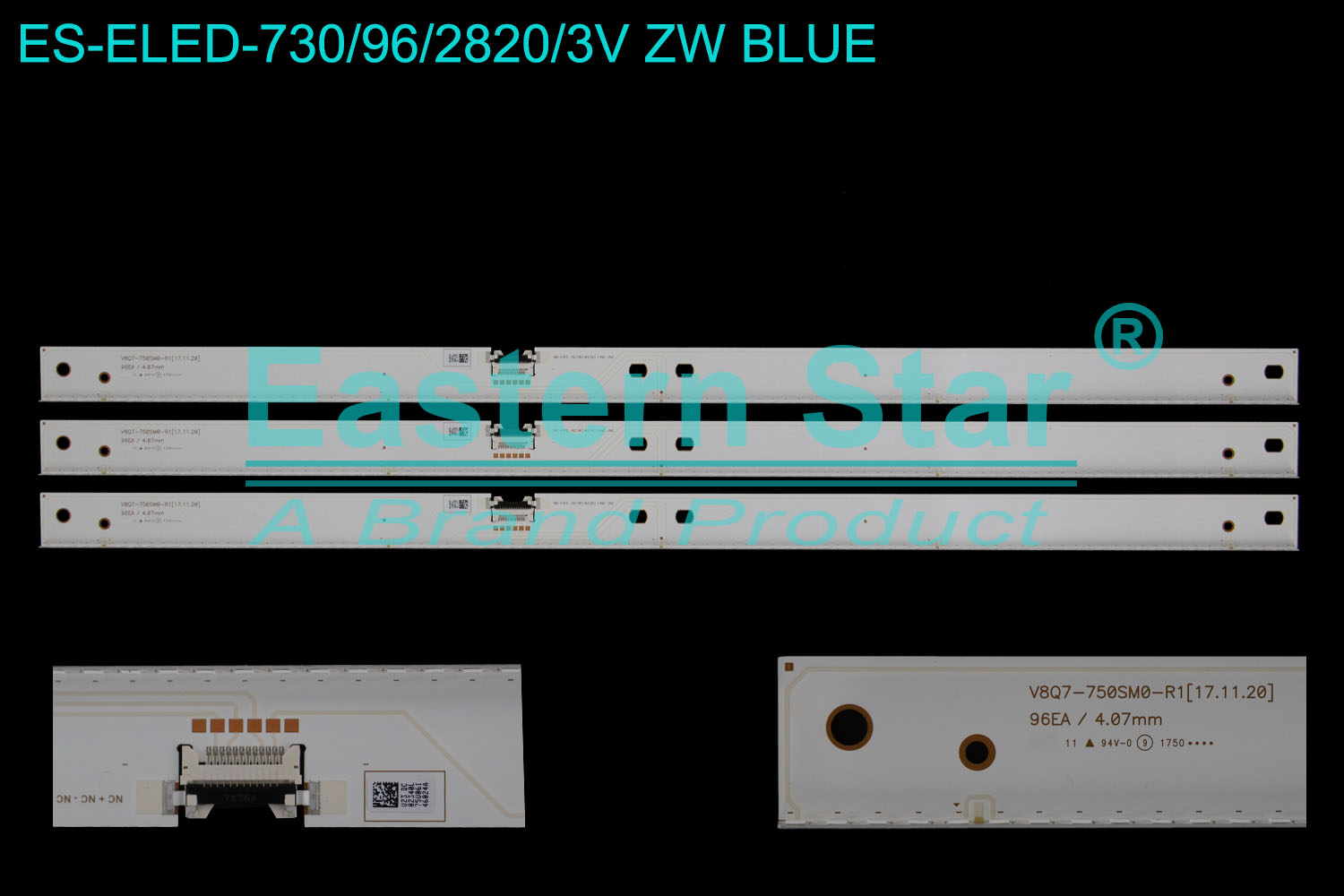 ES-ELED-730 ELED/EDGE TV backlight use for 75'' Samsung  XS-1988,QN75Q75FNFXZA V8Q7-750SMO-R1[17.11.20] 96EA/4.07mm BN96-46024A LM41-00587A LED STRIPS(3)